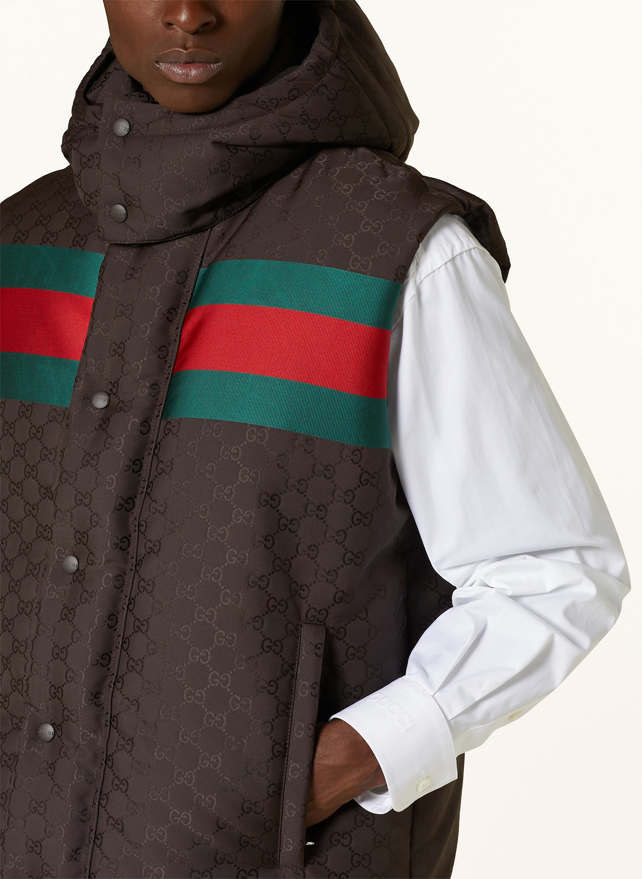 Down Vest Gucci North Face Quilted Vest GUCCI Down Vest In Dark