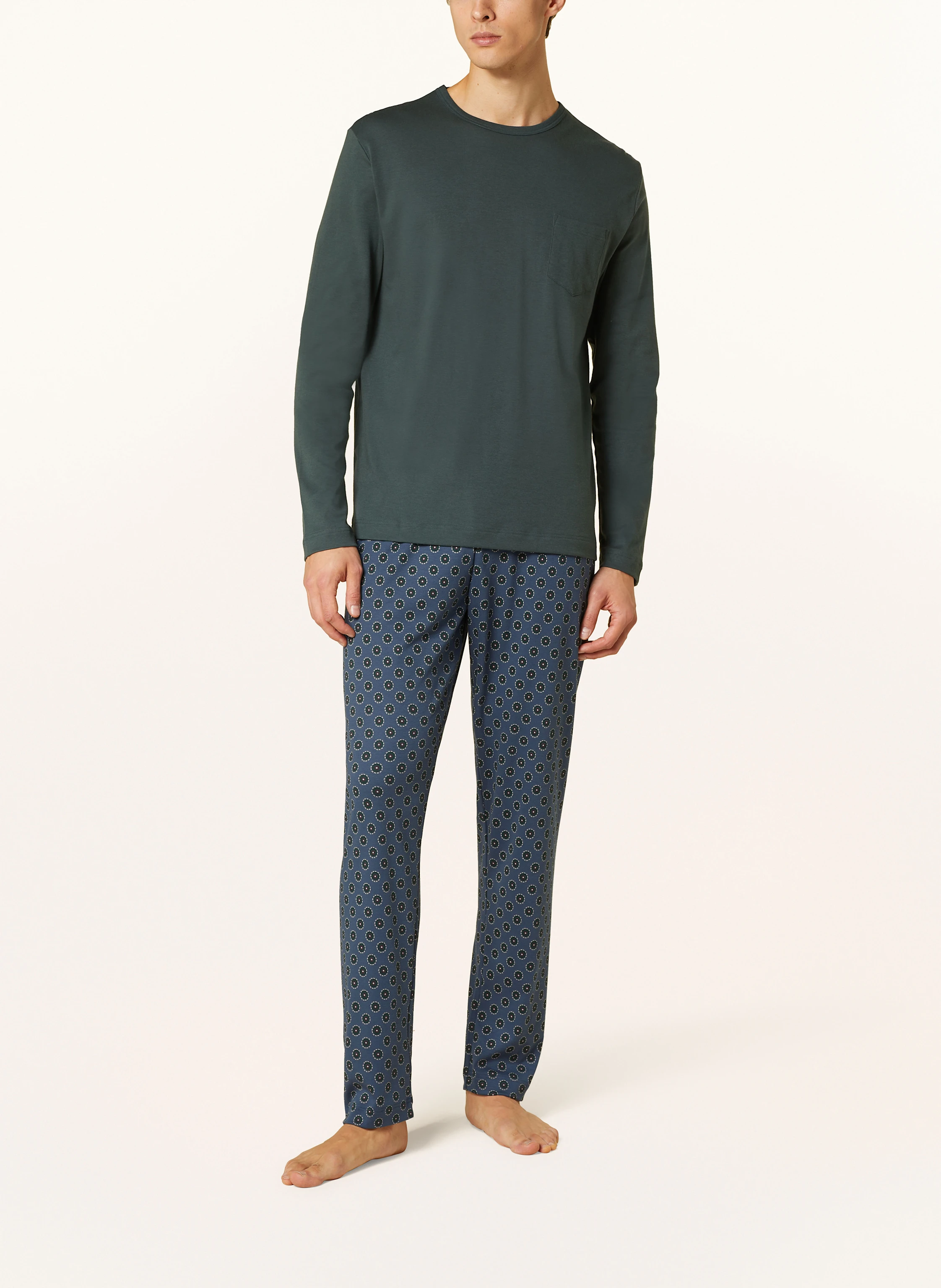 mey Pajamas series FINE CIRCLE: GREEN / BLUE / LIGHT GRAY