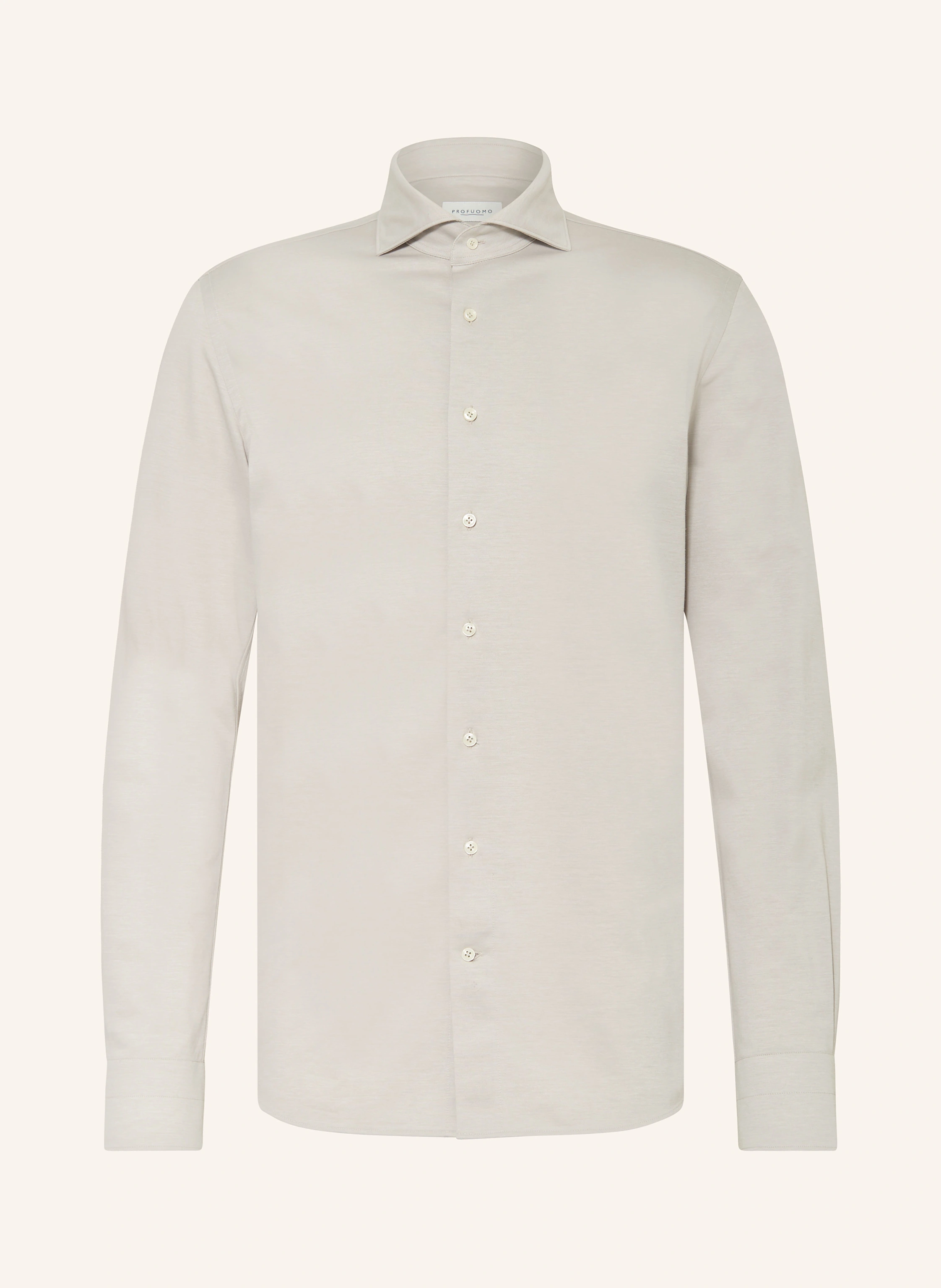 PROFUOMO Hemd JAPANESE KNITTED Slim Fit in beige