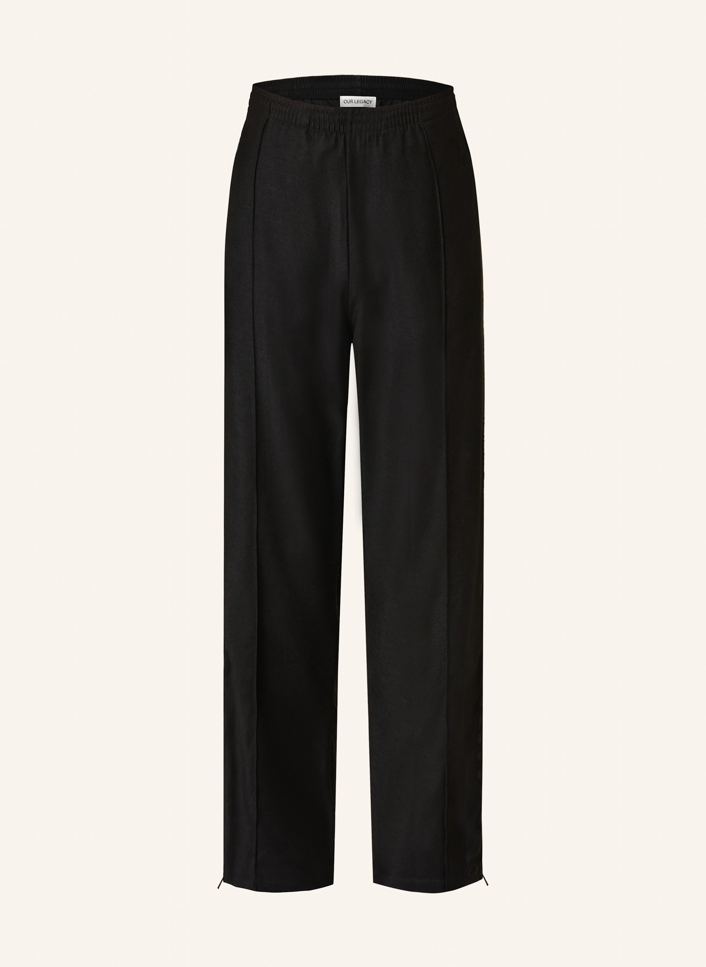 OUR LEGACY Track pants with tuxedo stripes in black