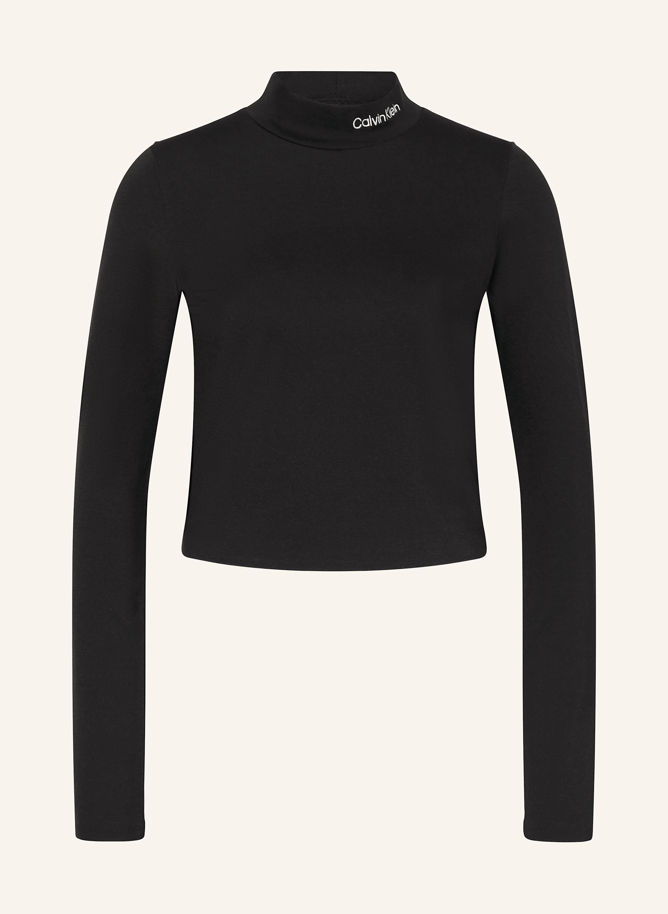 Calvin Klein Jeans Cropped long sleeve shirt in black/ white