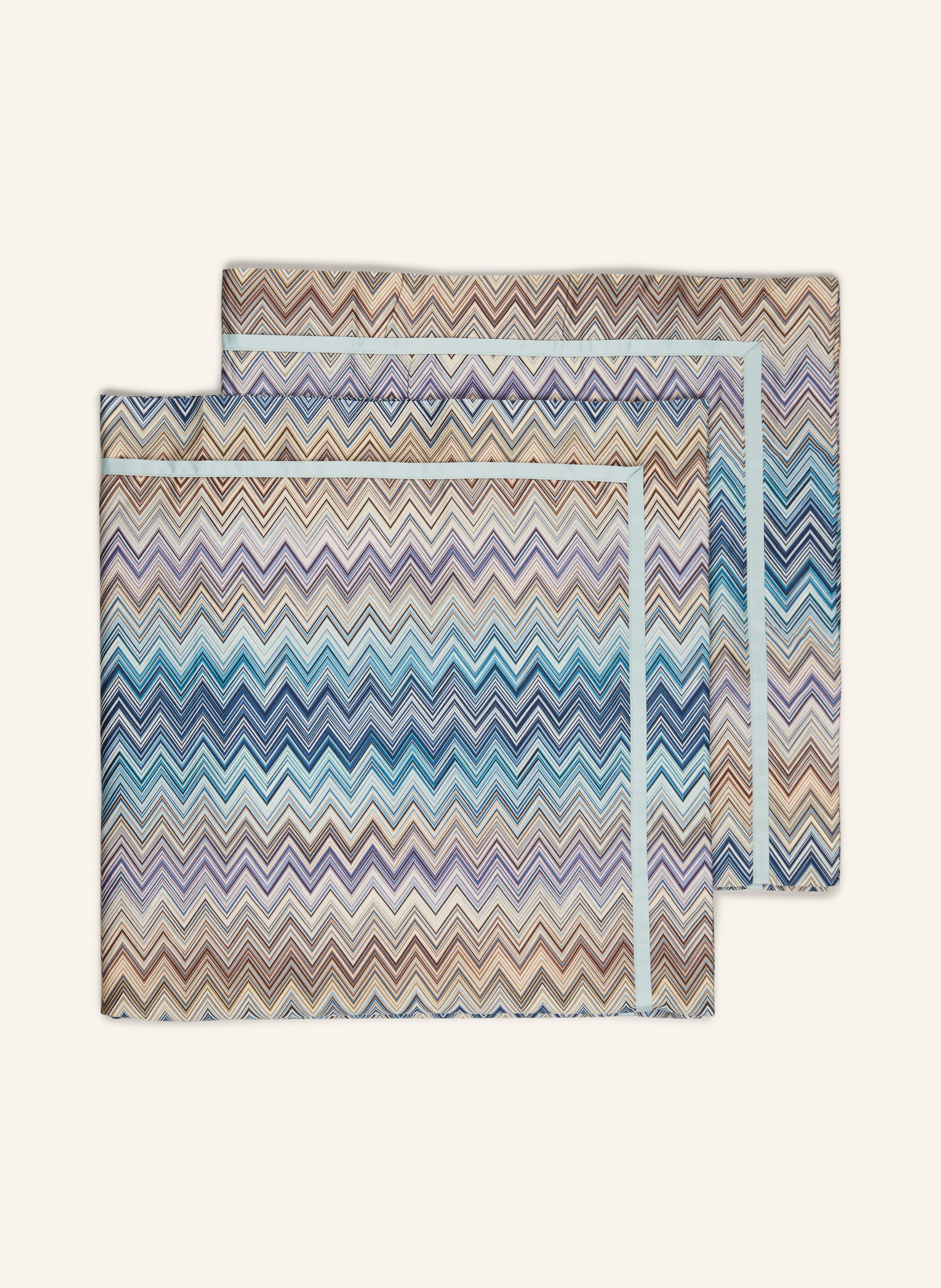 MISSONI Home Set of 2 pillowcases JOHN: BEIGE / BLUE / PURPLE