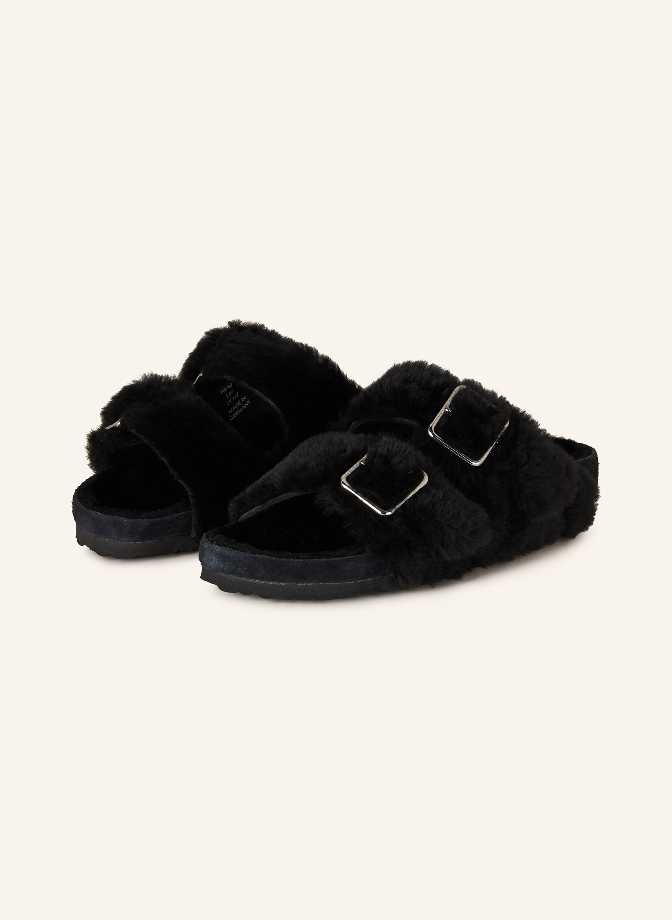 1774 BIRKENSTOCK Pantoletten ARIZONA SHEARLING BIG BUCKLE in schwarz