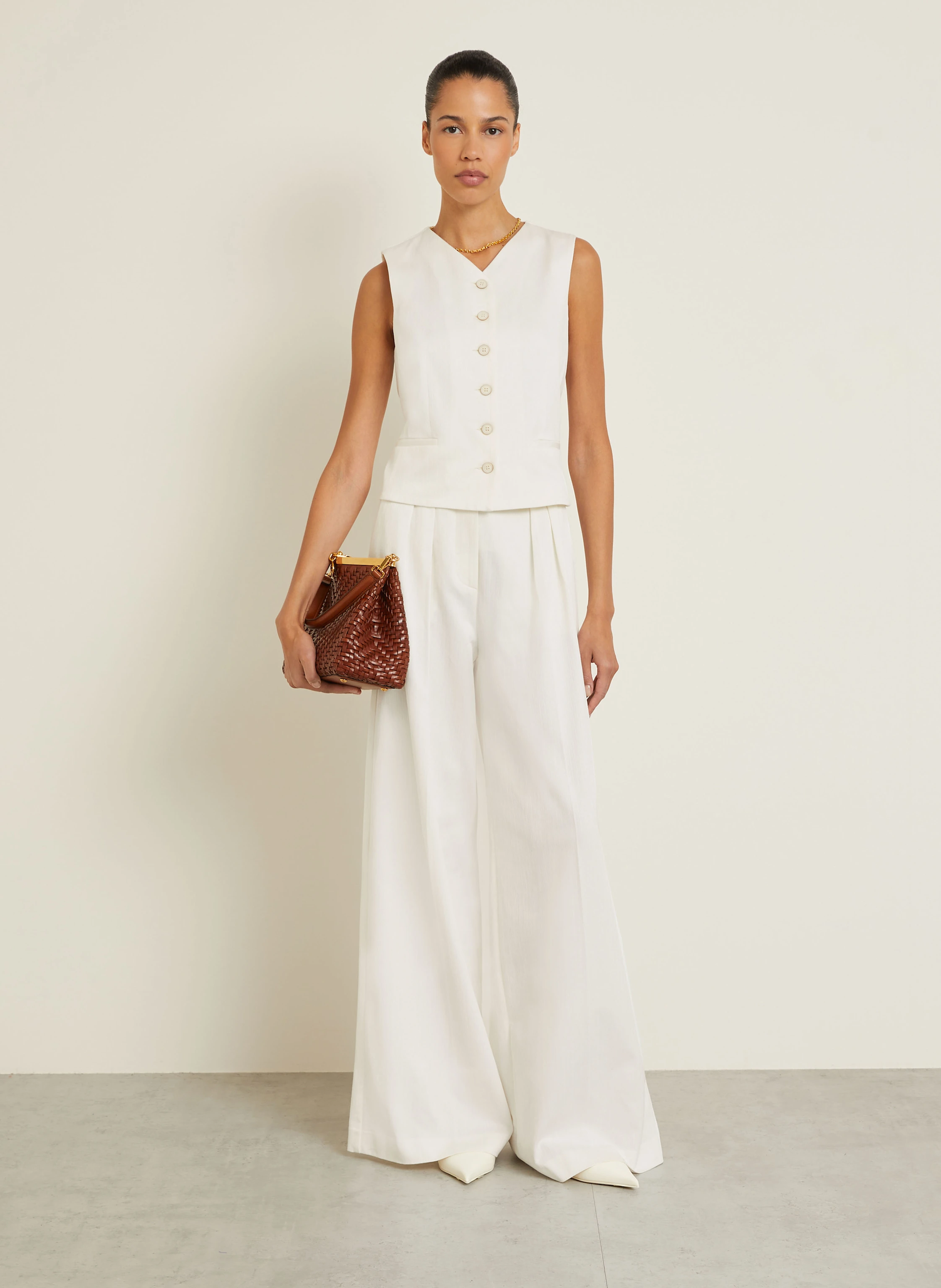 【関税送料込み】Max Mara chenzia Pants MAX MARA Chenzia pleated cotton wide-leg pants | NET-A-PORTER