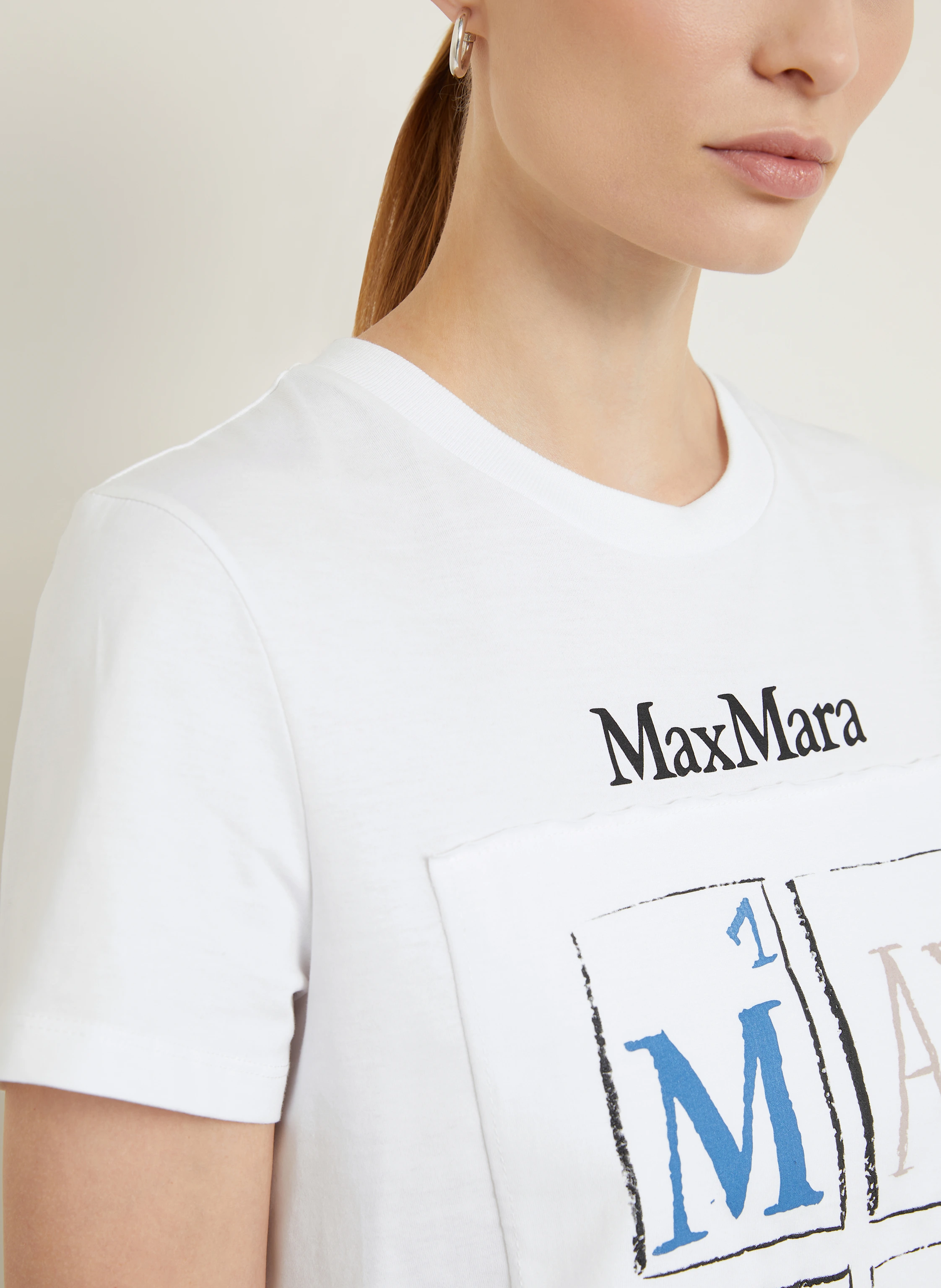 ★関税込み★ Max Mara WHITE COTTON COLIBRI T-SHIRT Max Mara Colibri Tシャツ | ホワイト | FARFETCH JP