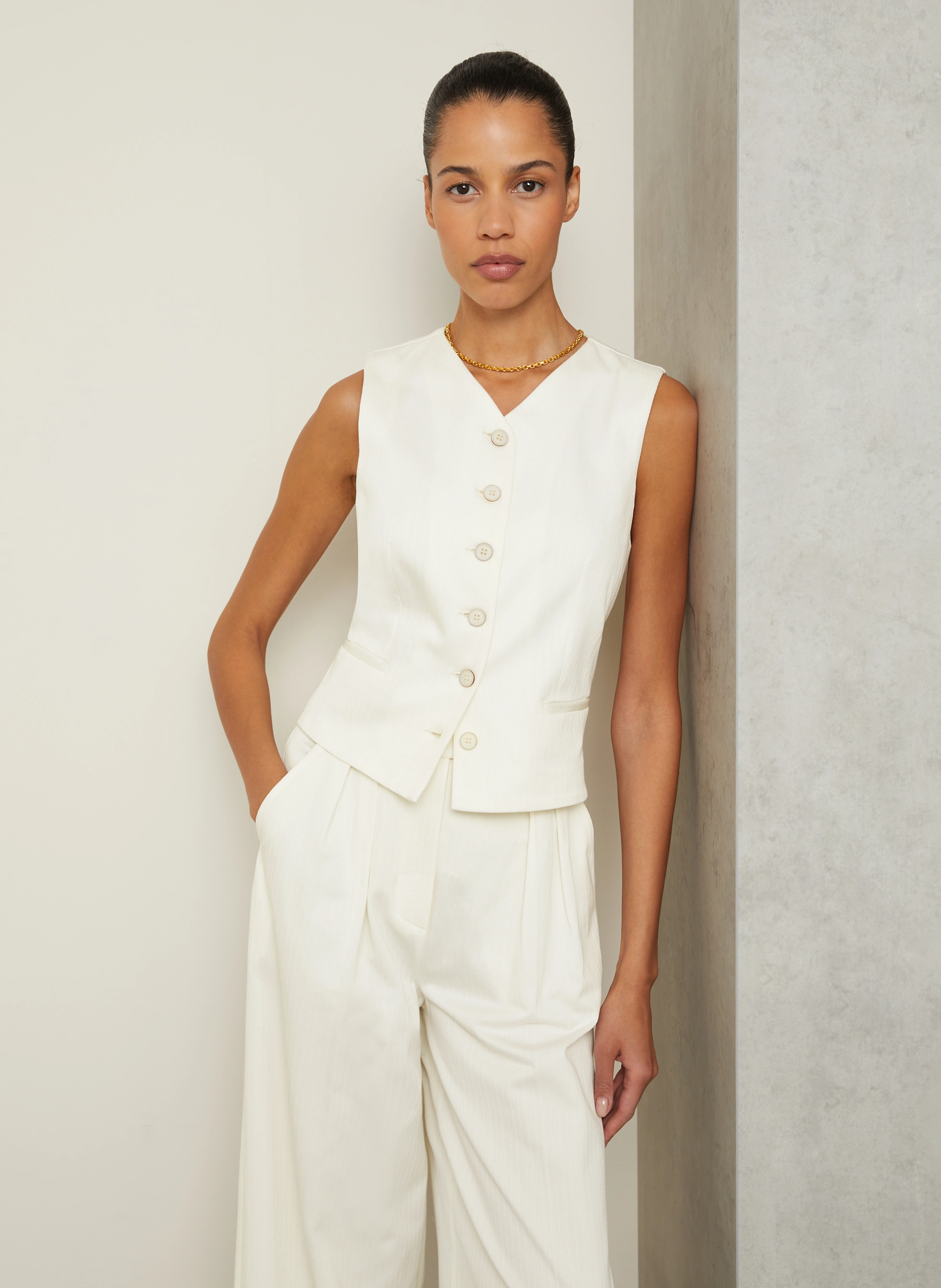 Max Mara Blazer vest MIRELLA in ecru