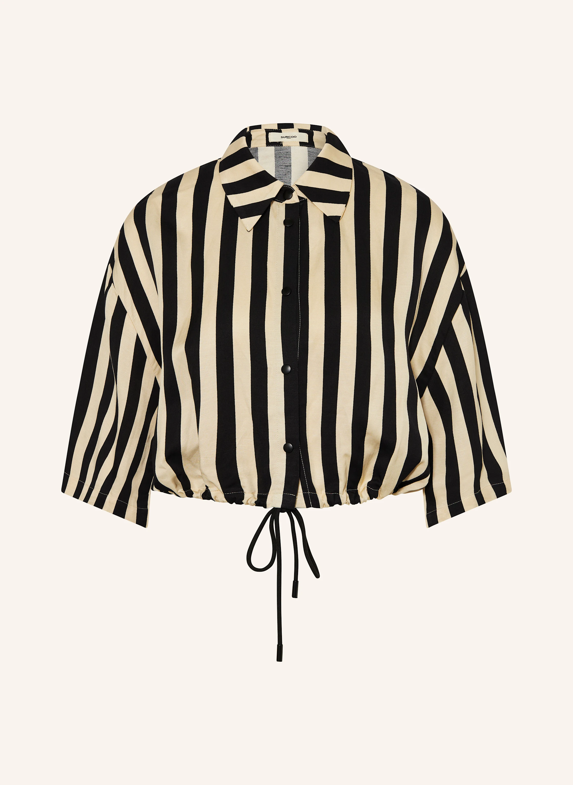 SUNCOO Chemisier court LUCIE en noir/ crème