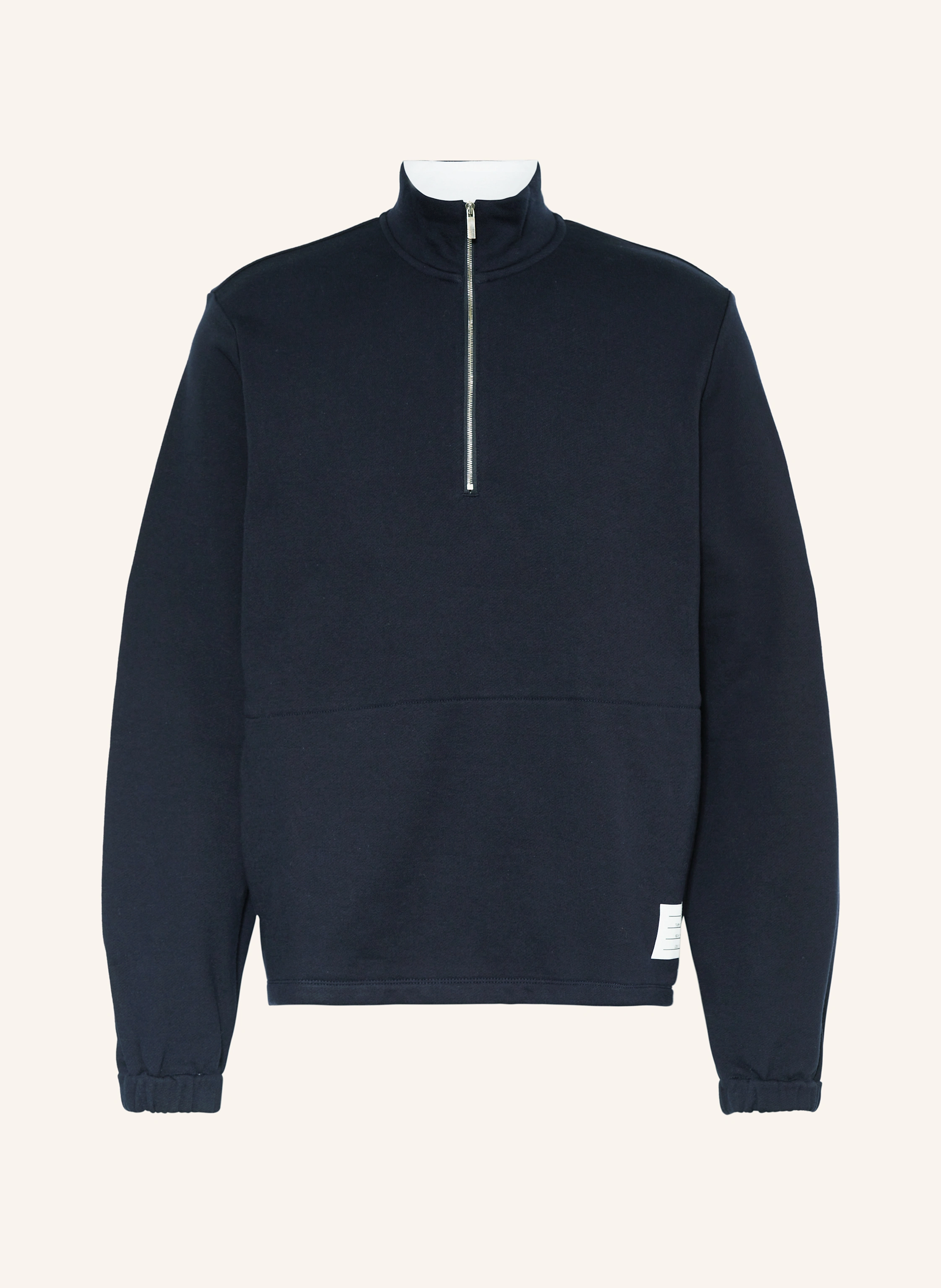 スウェット・トレーナー THOM BROWNE HALF ZIP PULLOVER THOM BROWNE. Half-zip sweater in dark blue/ white