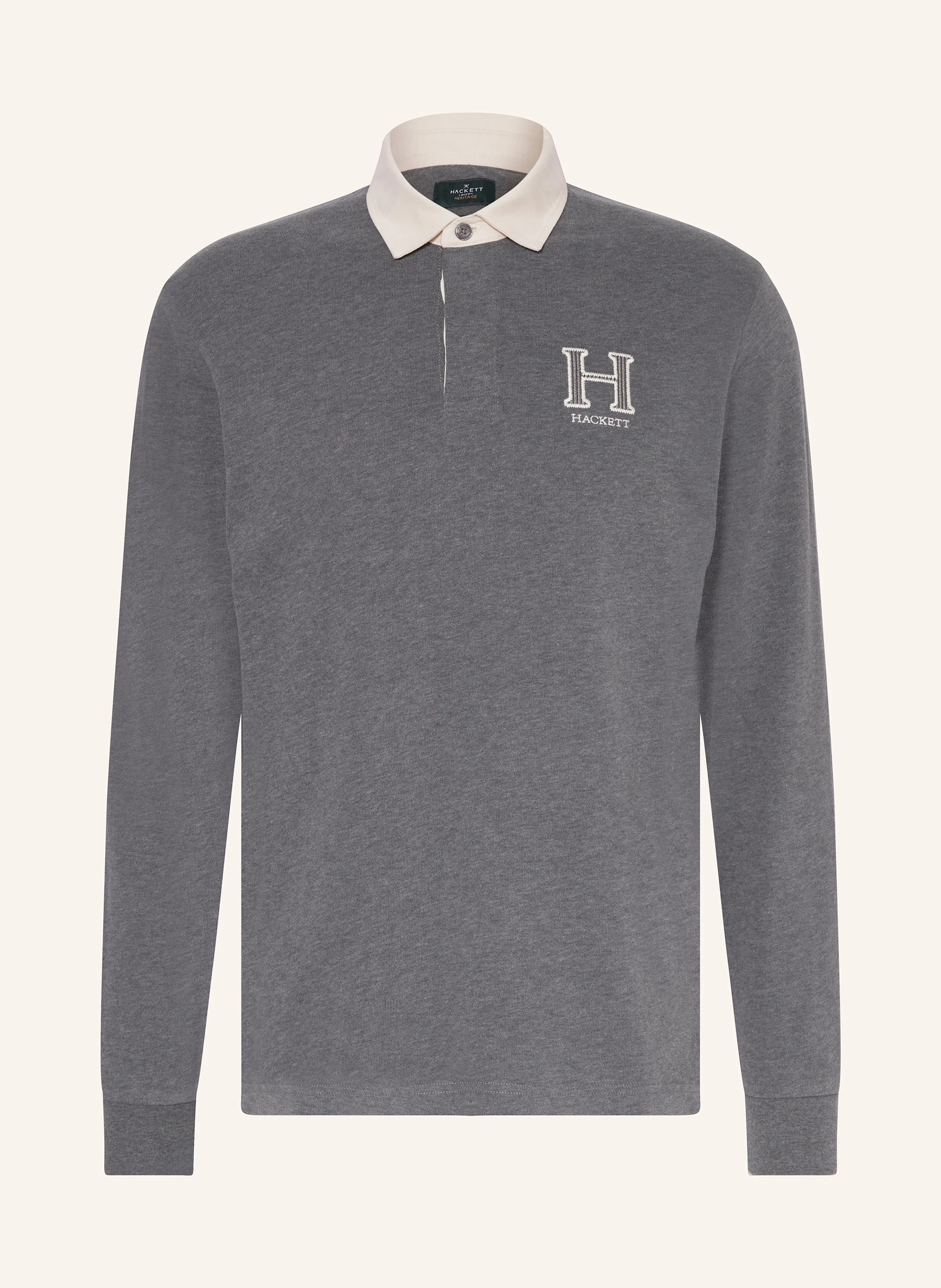 HACKETT LONDON Rugby shirt HERITAGE in gray/ cream
