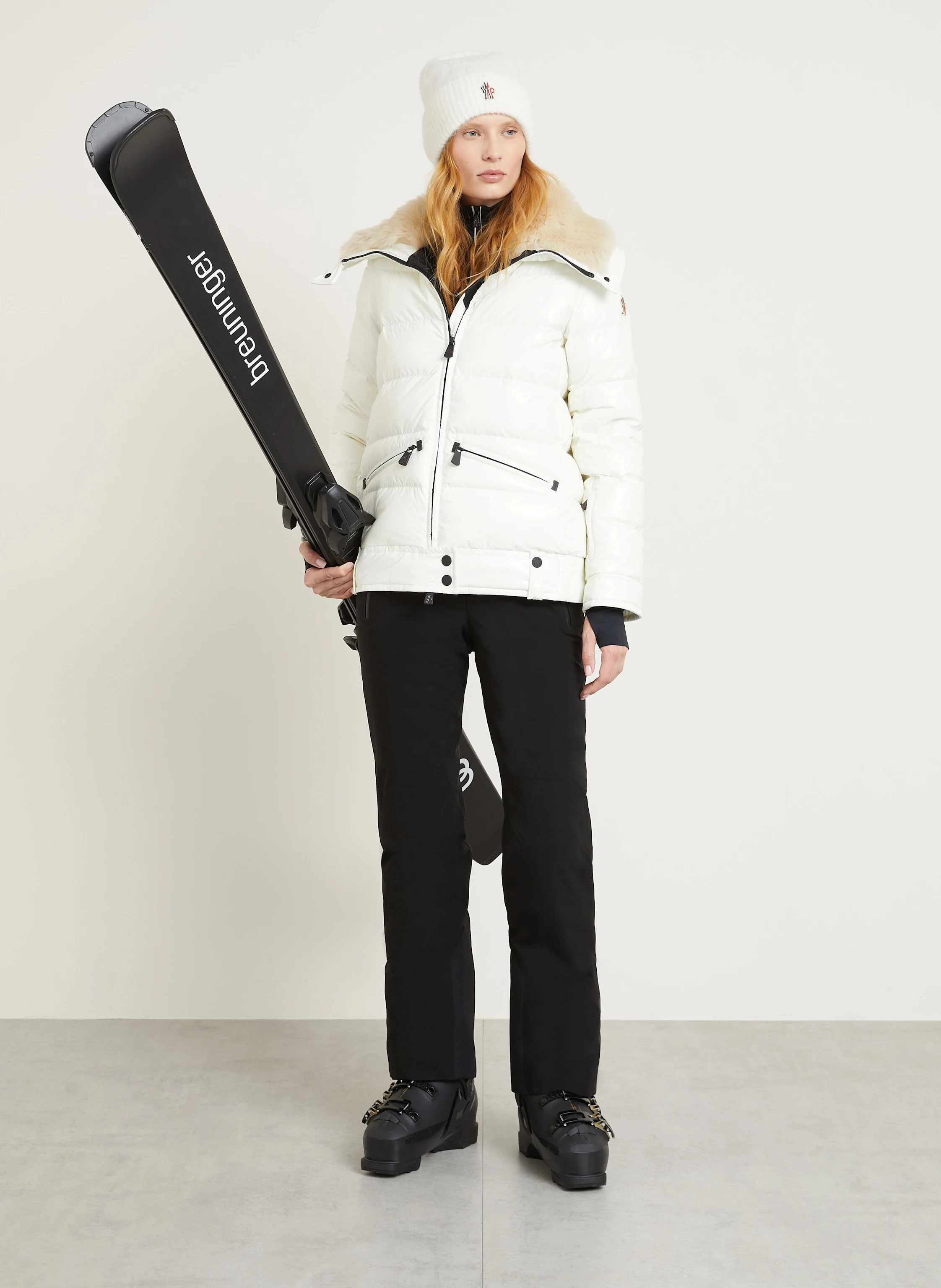 MONCLER GRENOBLE Down ski jacket ARABBA with detachable hood in white