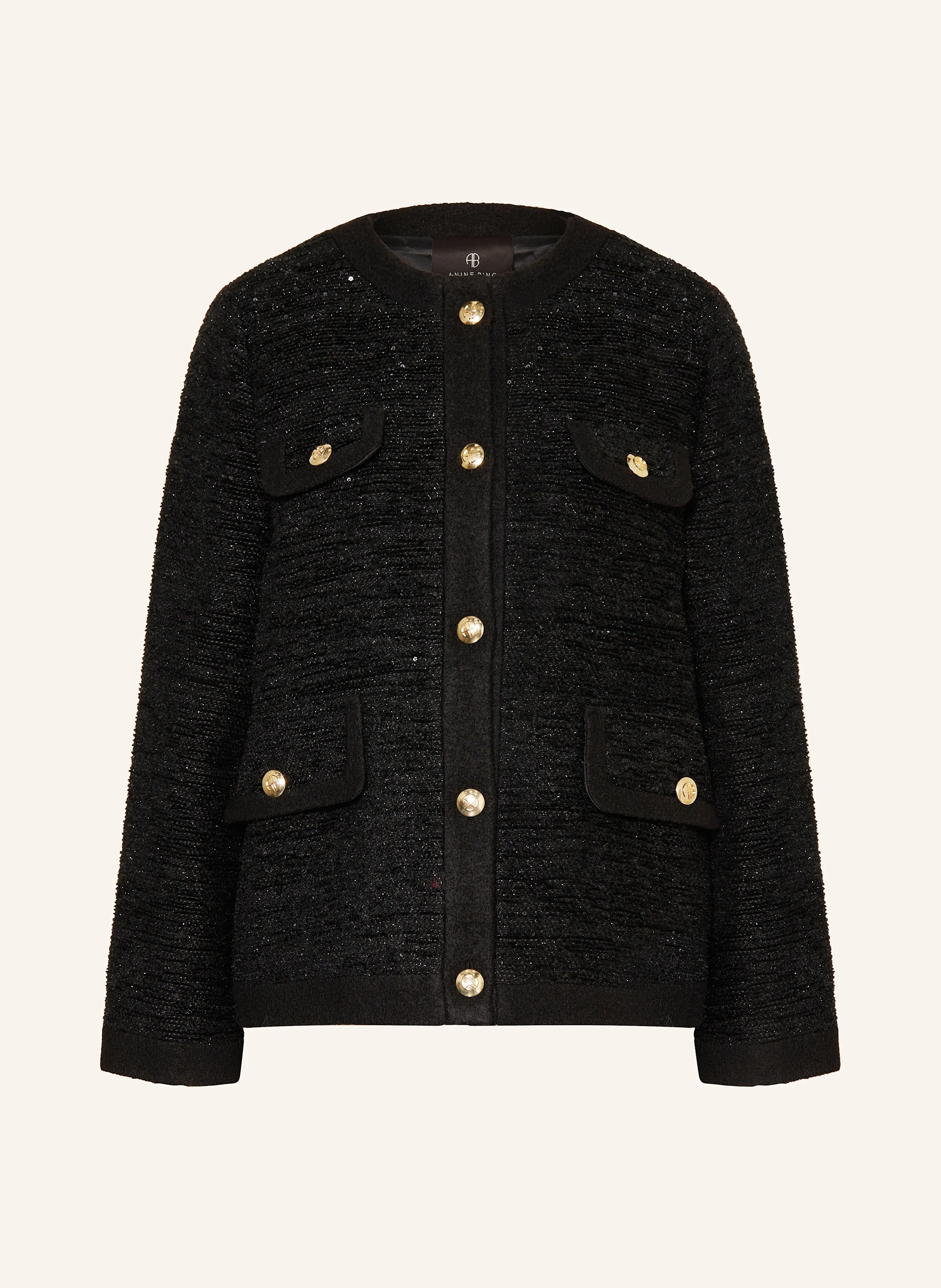 Ladies Cardigan Maje Metallic Tweed Oversize Cardigan MAJE Animal