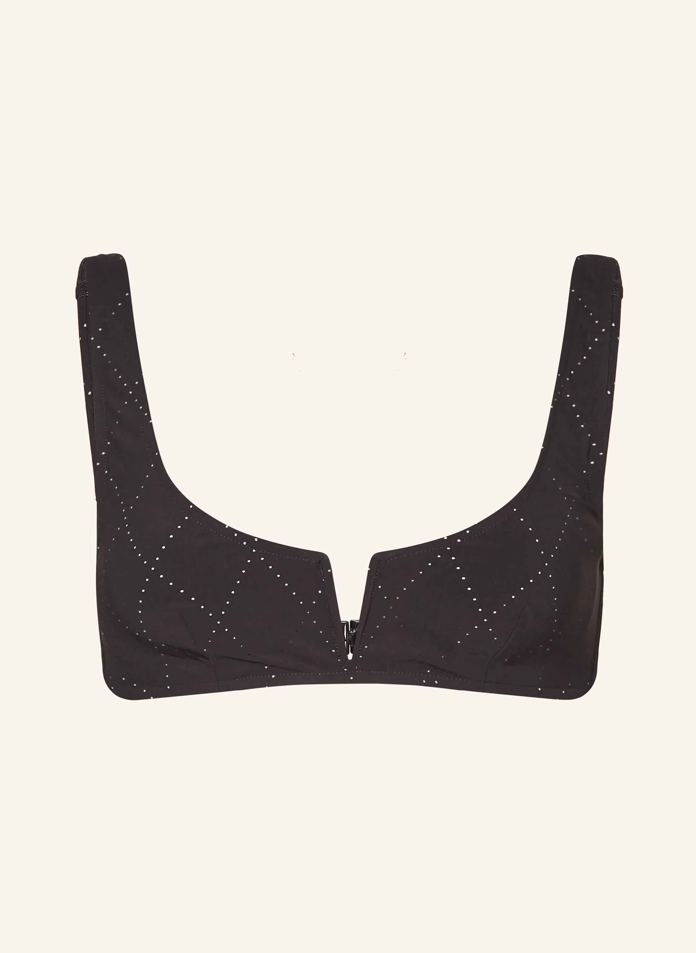 MARYAN MEHLHORN Top bikini cu bretele NOIRCRAFT: NEGRU