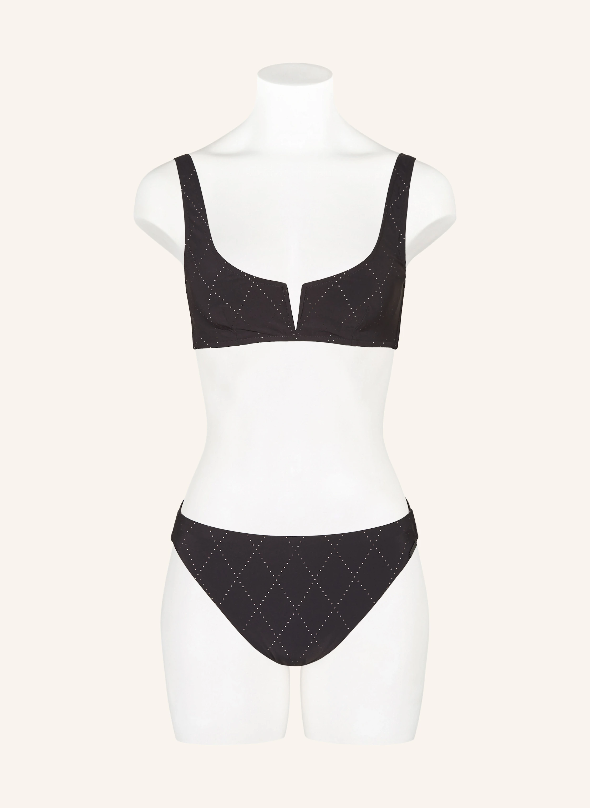 MARYAN MEHLHORN Top bikini cu bretele NOIRCRAFT: NEGRU