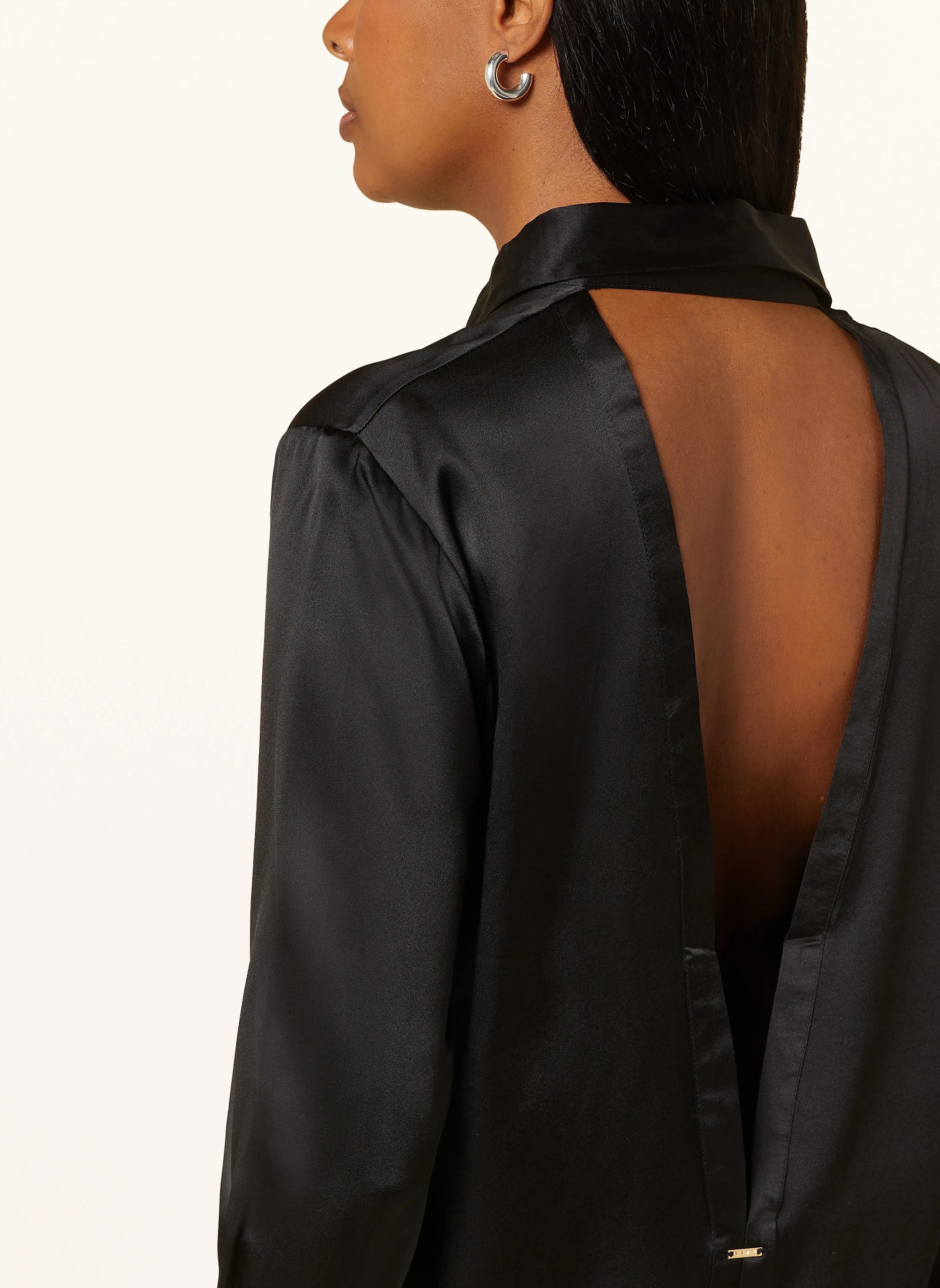 LIVY ROMEO silk shirt blouse with cut-out in black
