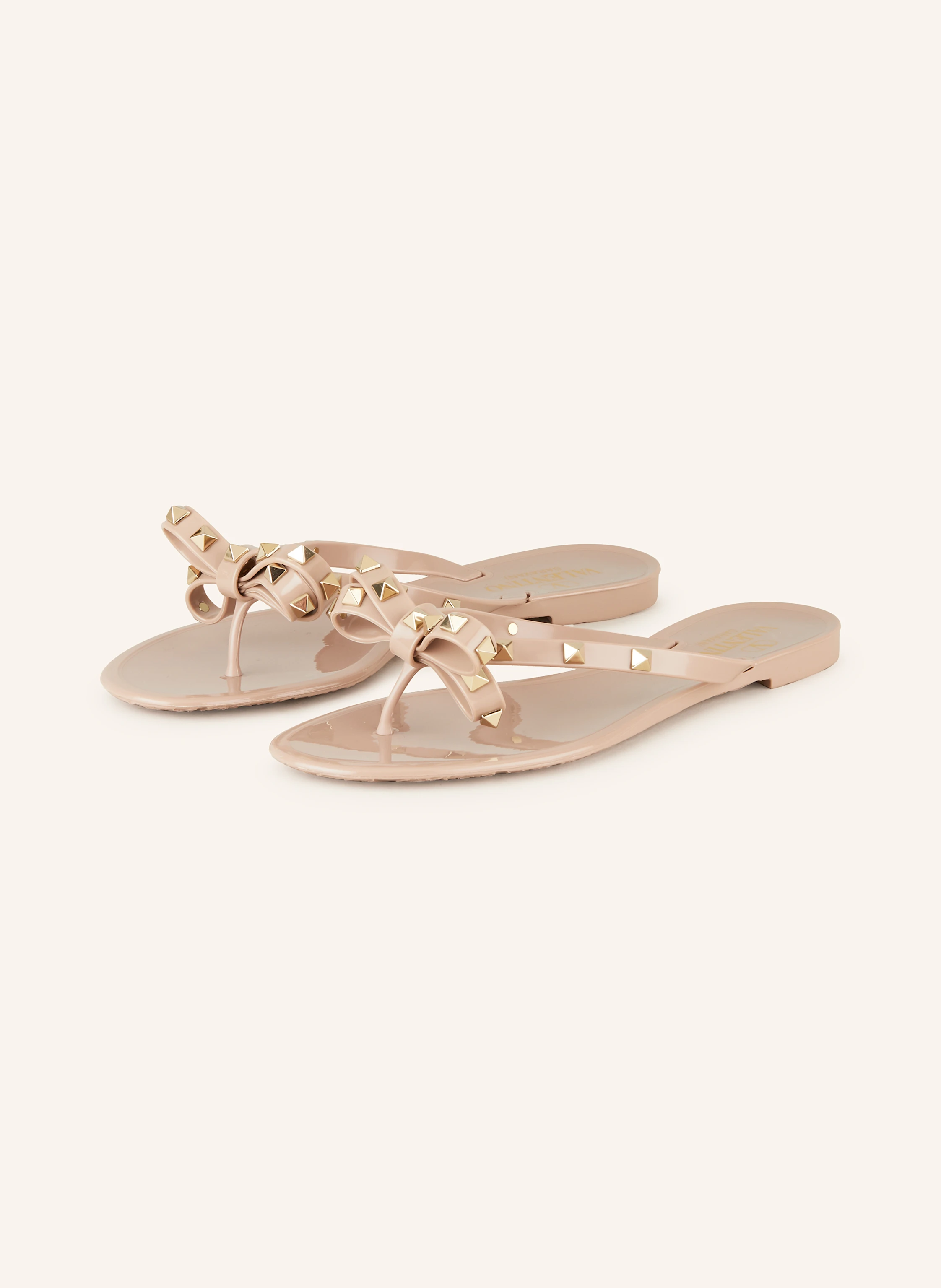 VALENTINO GARAVANI Flip flops SUMMER ROCKSTUD with rivets in nude
