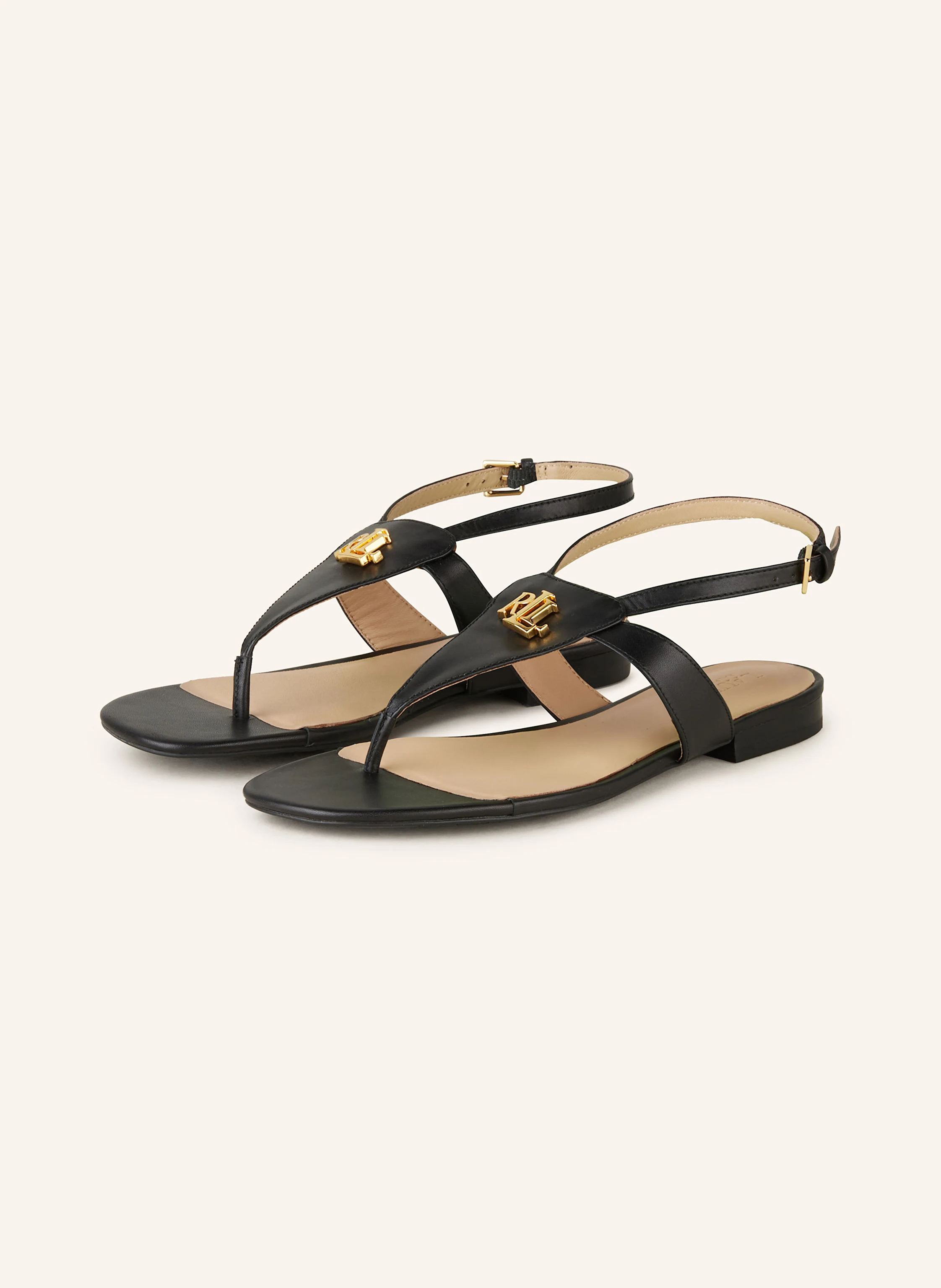 LAUREN RALPH LAUREN EVERLEY flip flops in black
