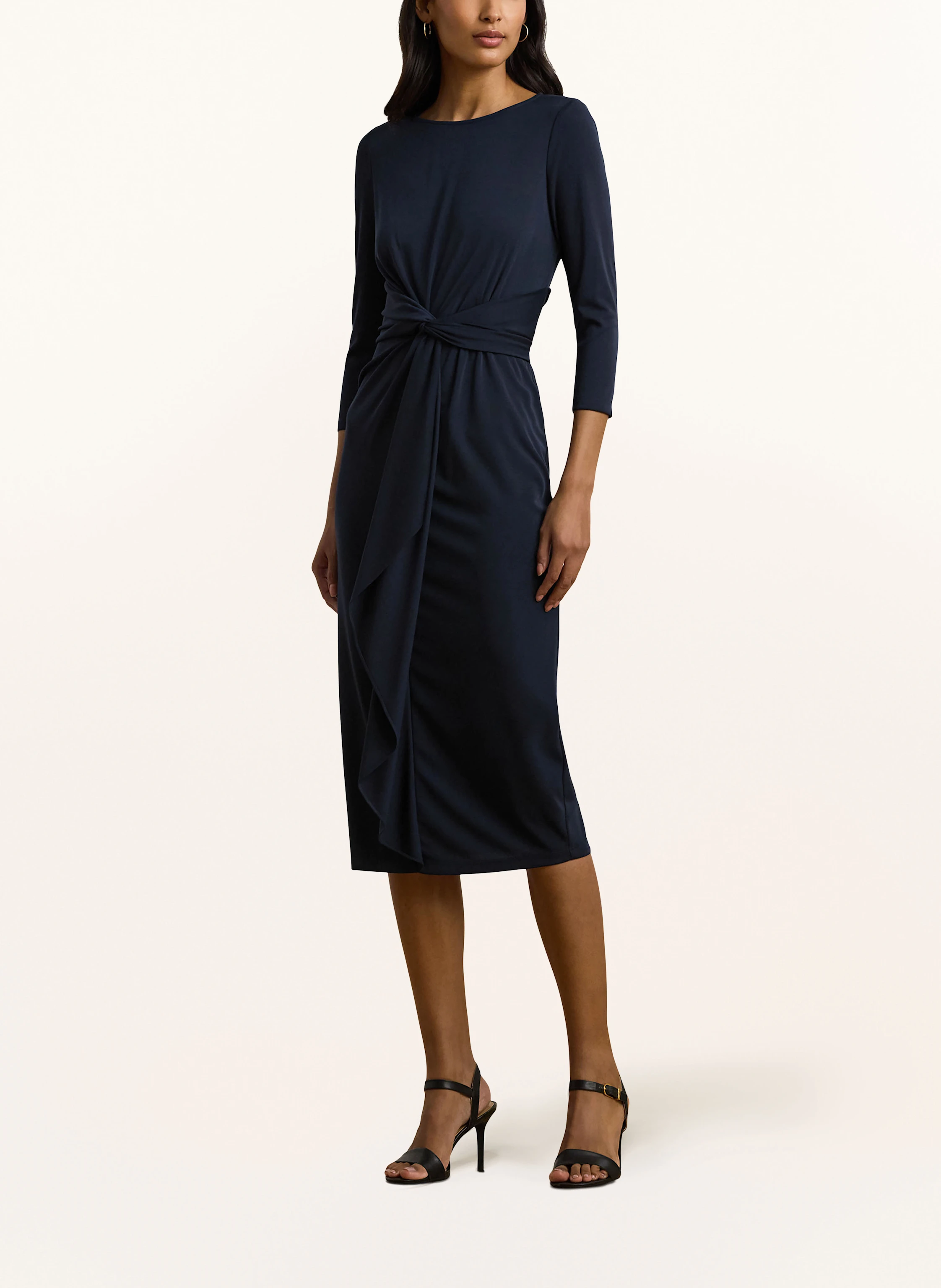 LAUREN RALPH LAUREN Jersey dress with 3/4 sleeves in dark blue LAUREN RALPH LAUREN Jersey dress with 3/4 sleeves in dark blue