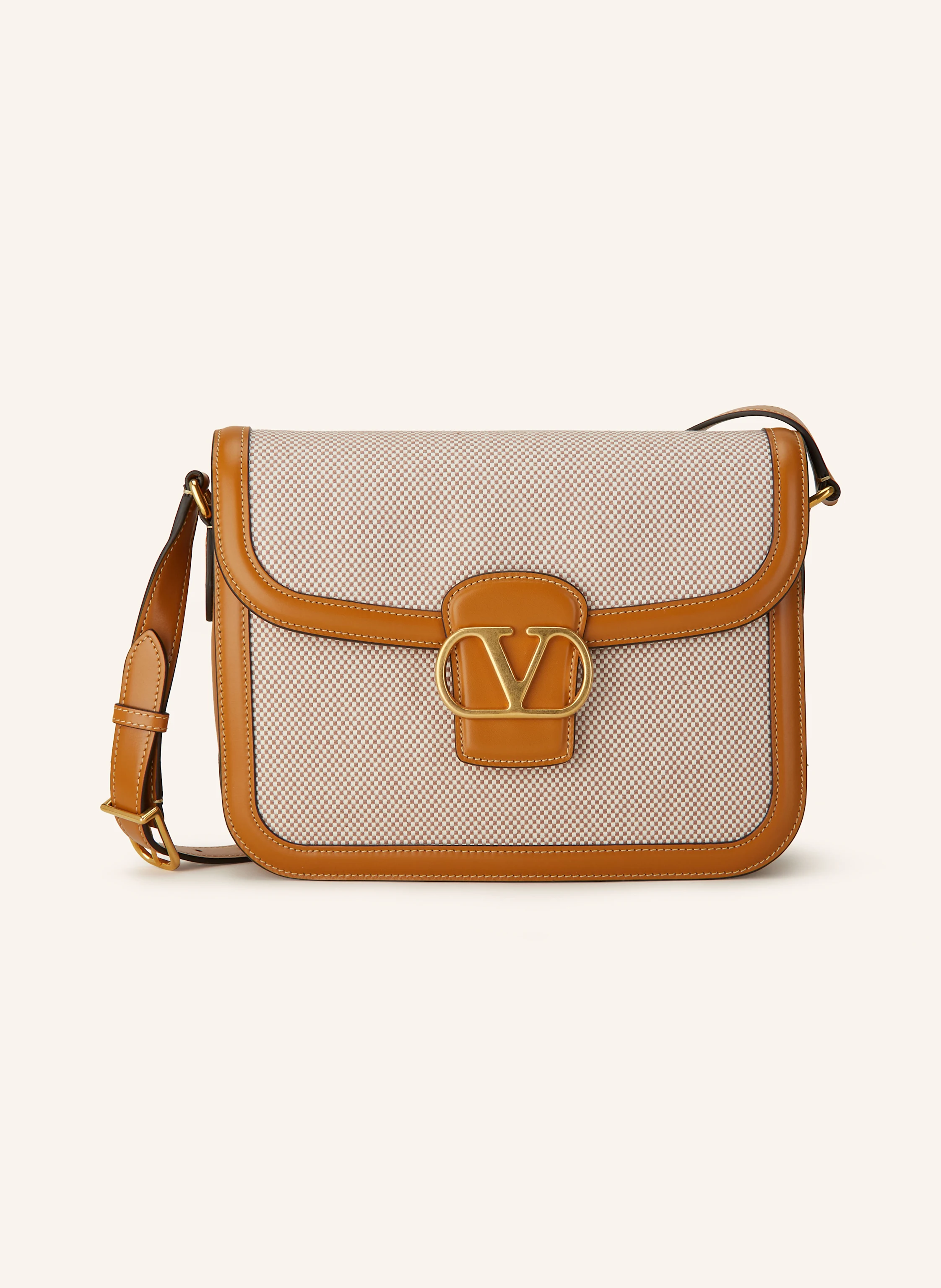 VALENTINO GARAVANI Shoulder bag 9TO5 in cognac/ cream