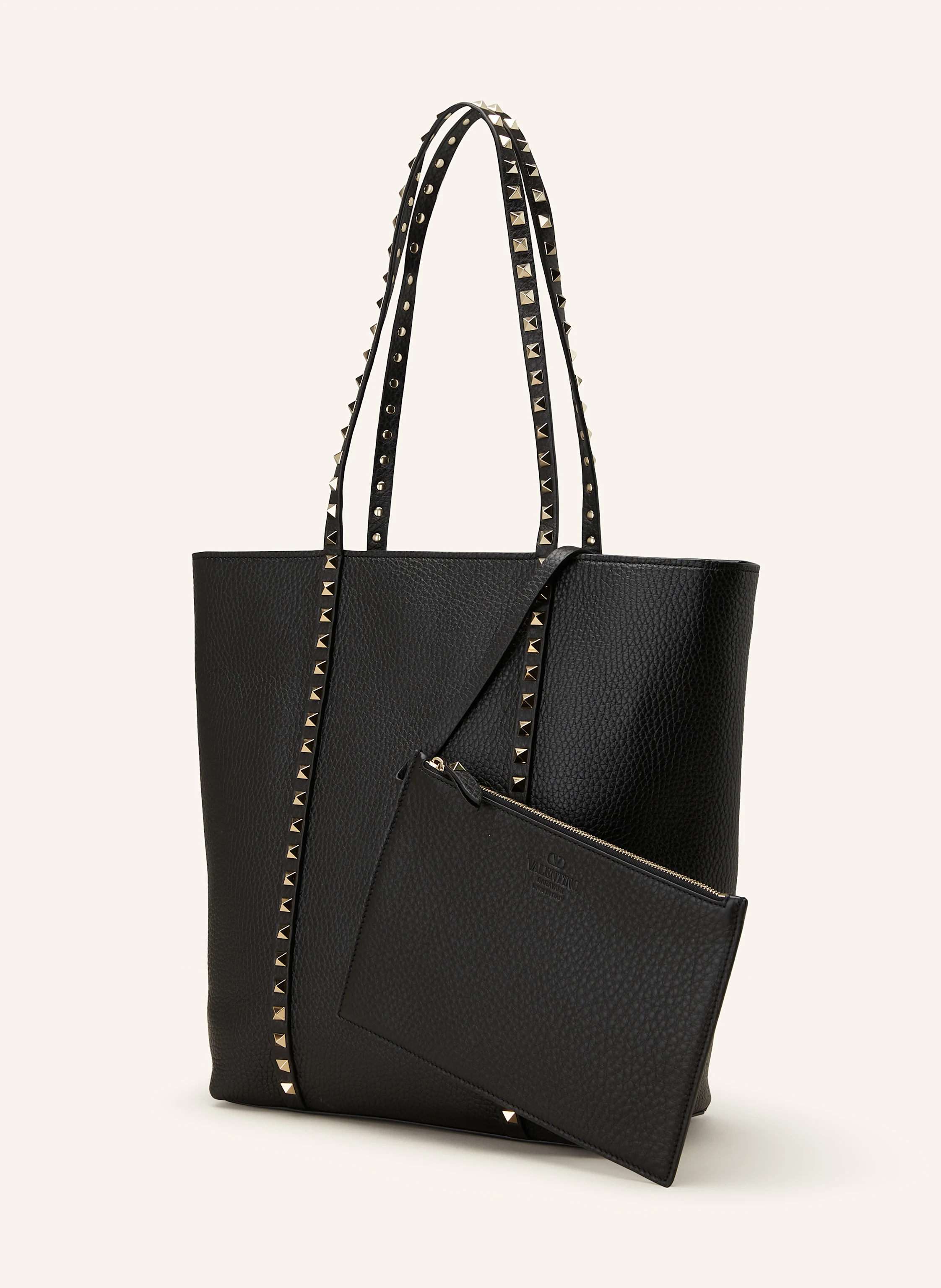 Tote Bag Zara Tasche Schwarz Mit Nieten Zara Chalk Grey Studded