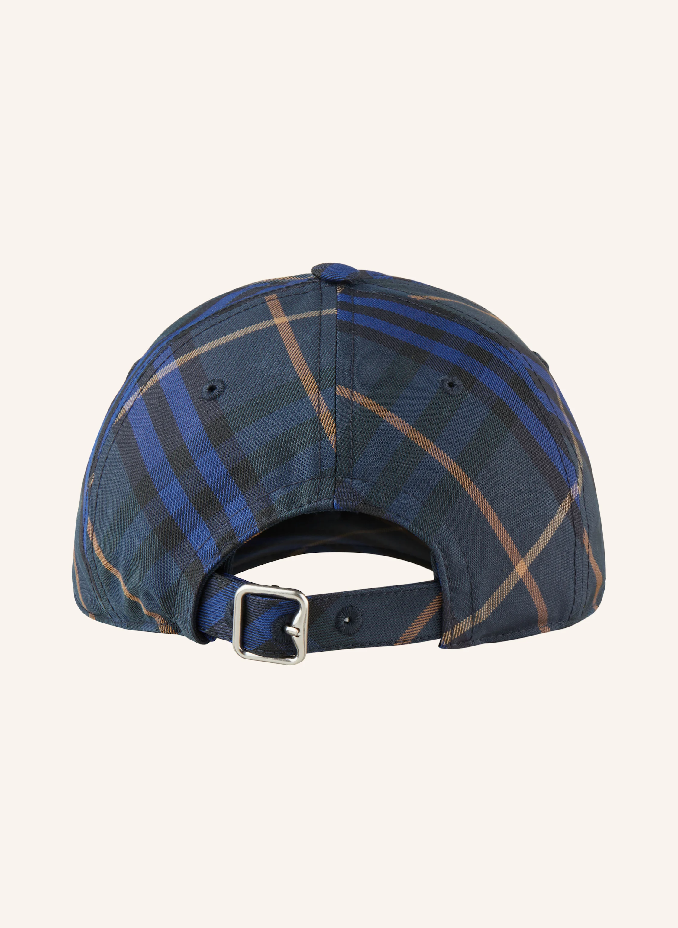 BURBERRY London ベースボールキャプ ブラウン ブルー M L チェックコットン ベースボールキャップ (ダークバーチブラウン