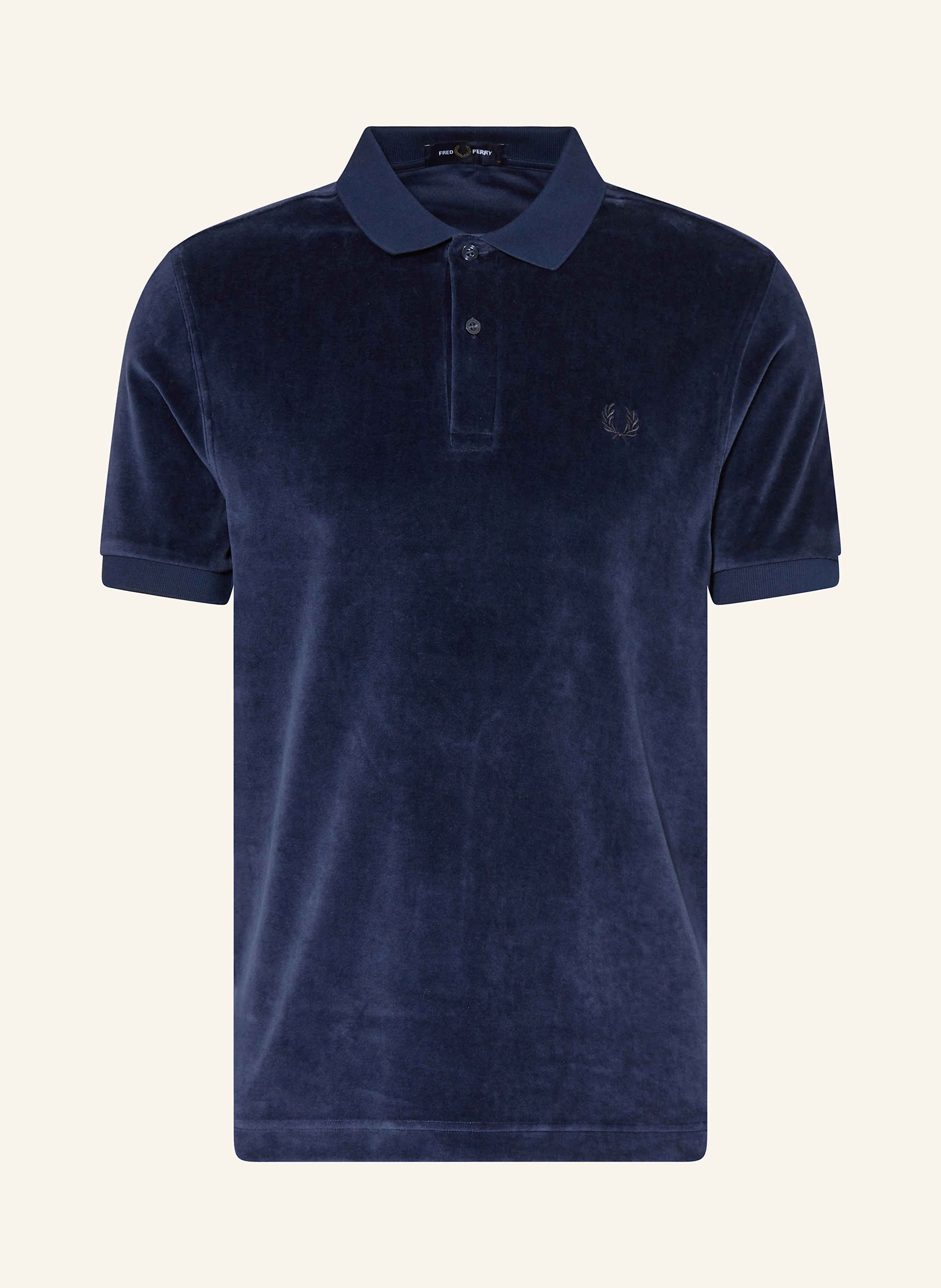 トップス FRED PERRY 20AW Velour Collar Polo Shirt FRED PERRY Velvet polo shirt in dark blue