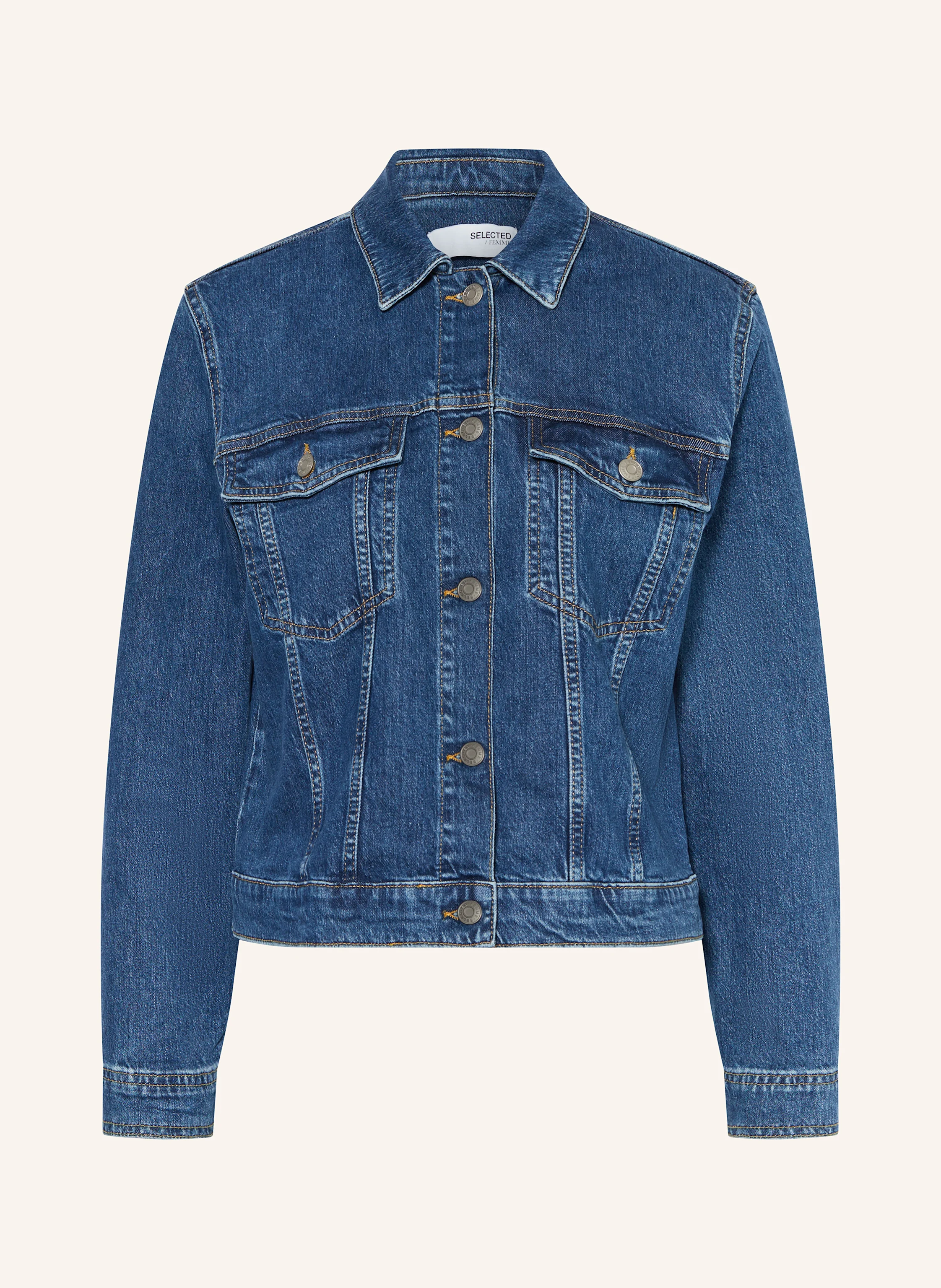 SELECTED Femme Denim jacket in medium blue denim