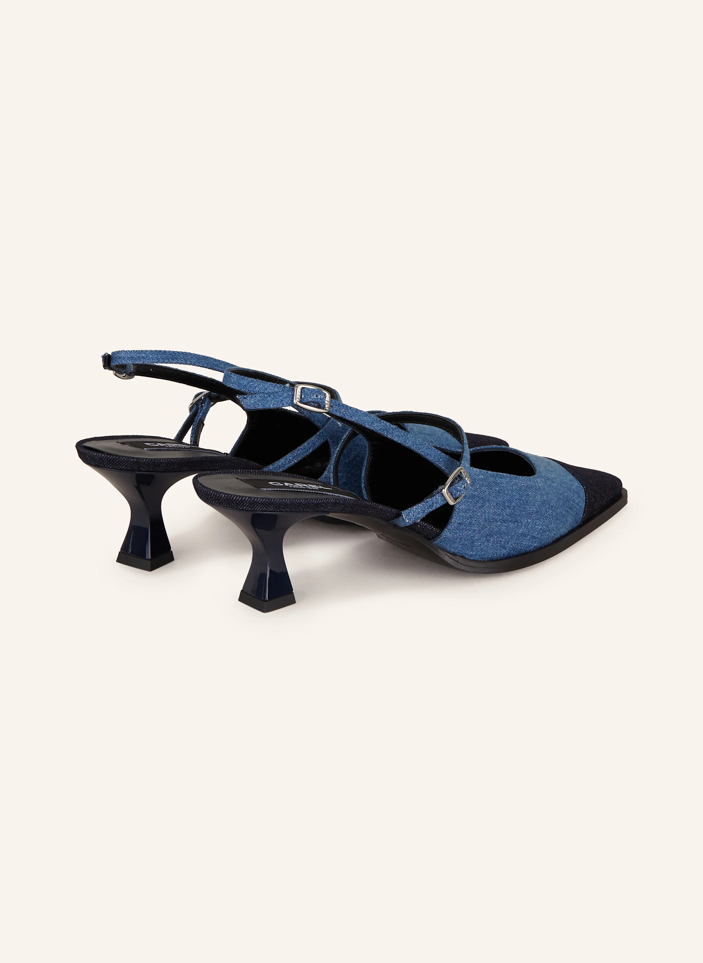 サンダル・ミュール CAREL Cecile Pumps - Carel - Cotton - Blue Cecile - Two-tone blue denim fabric slingback pumps | Carel