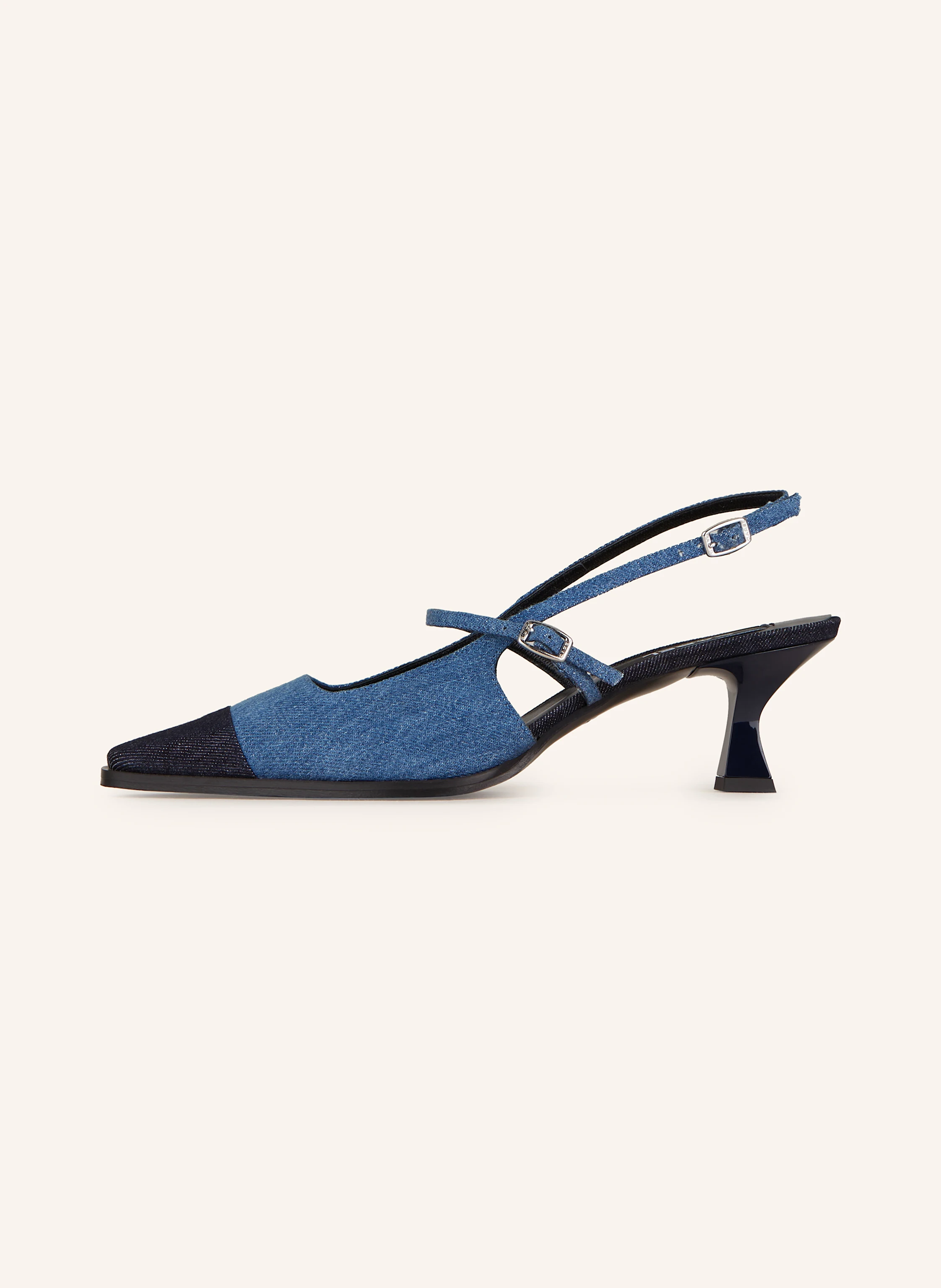 CAREL Slingback pumps CECILE in denim look in blue/ dark blue
