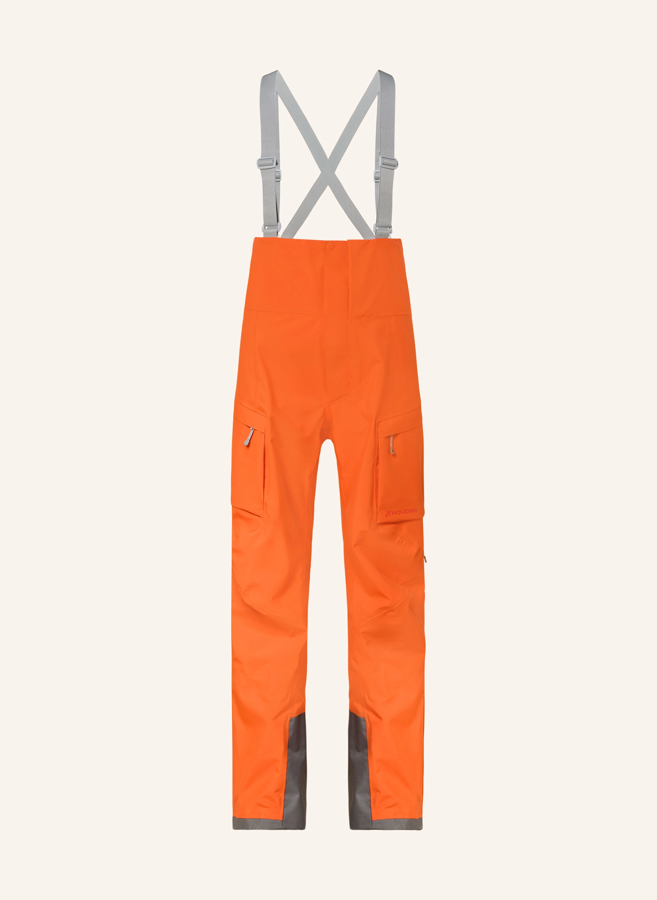 HOUDINI ROLLERCOASTER BIB hardshell ski pants in orange / gray