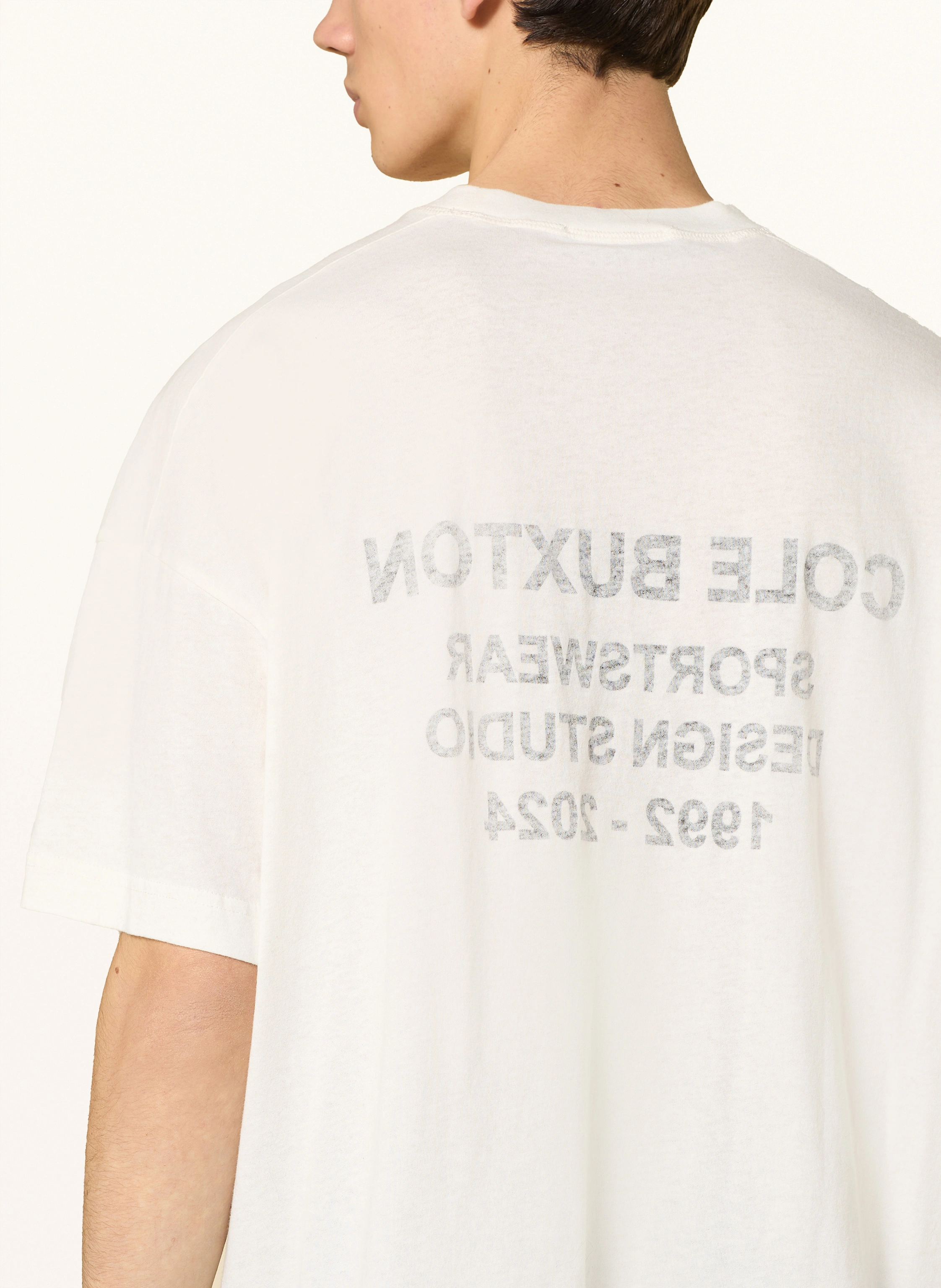 COLE BUXTON T-shirt INSIDE OUT in white/ gray