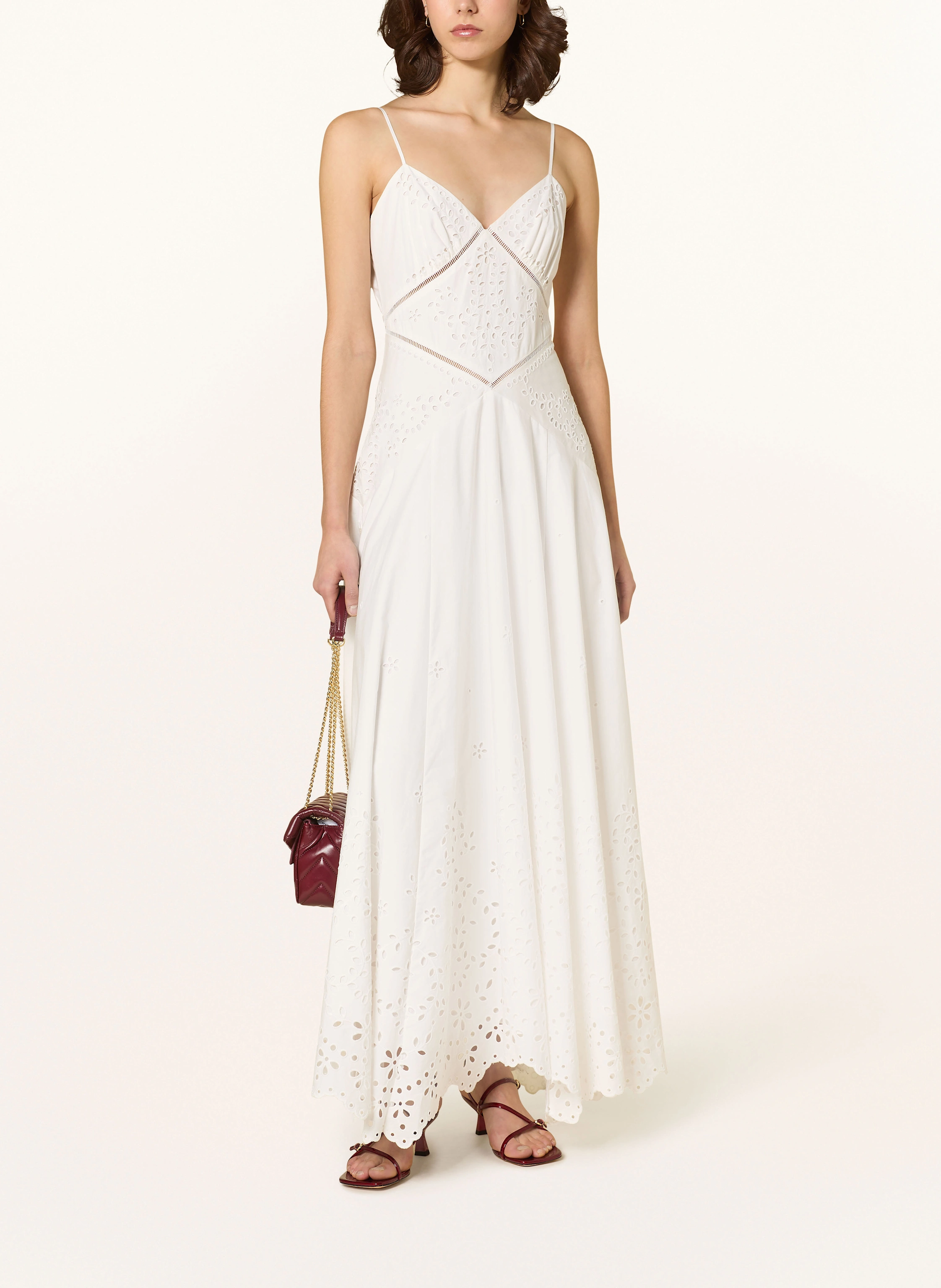 white christmas dresses Dolce Broderie Anglaise Embroidered Cotton Backless Midi Dress main image 1
