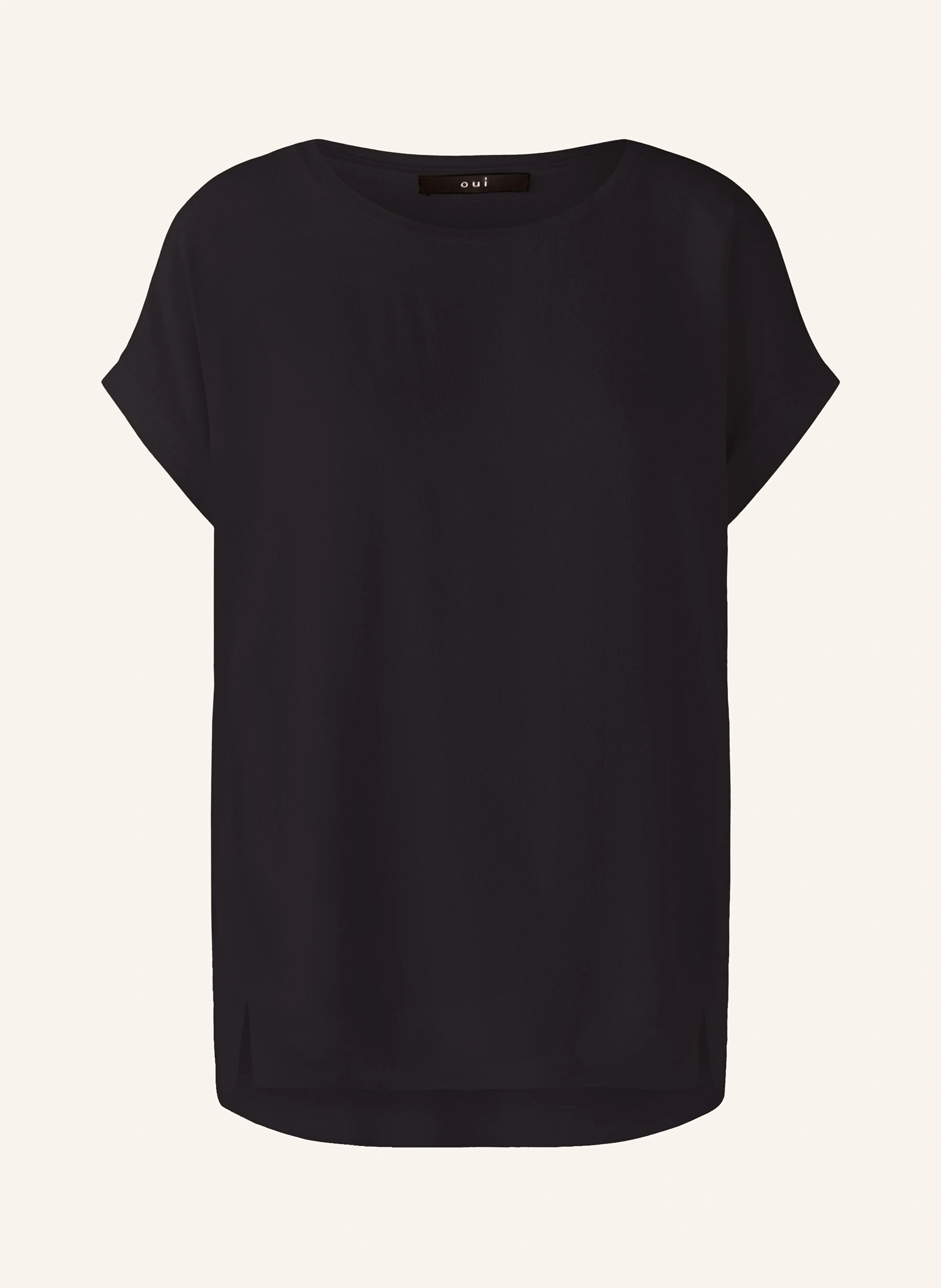 oui Shirt blouse in mixed materials: BLACK