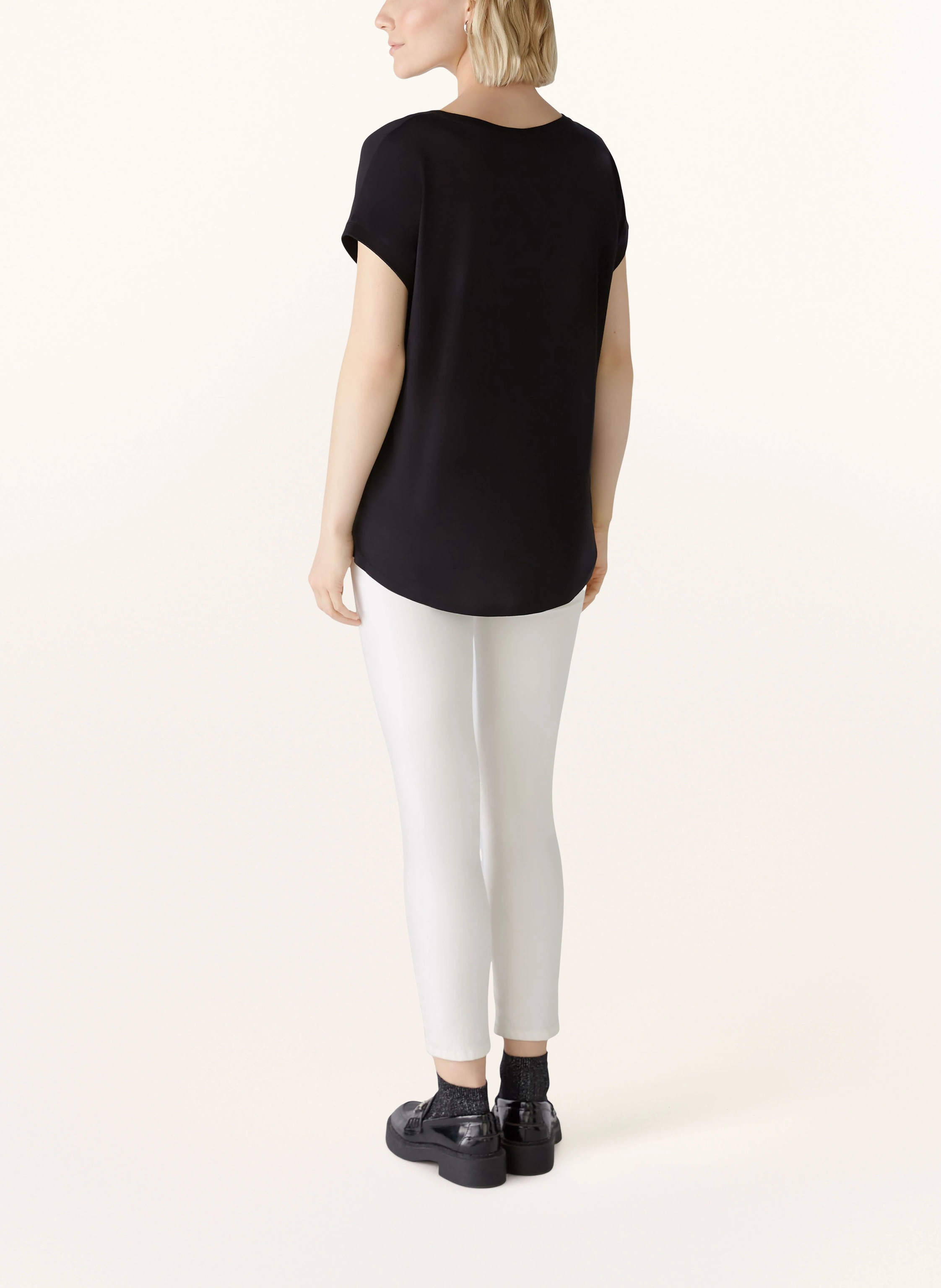 oui Shirt blouse in mixed materials: BLACK