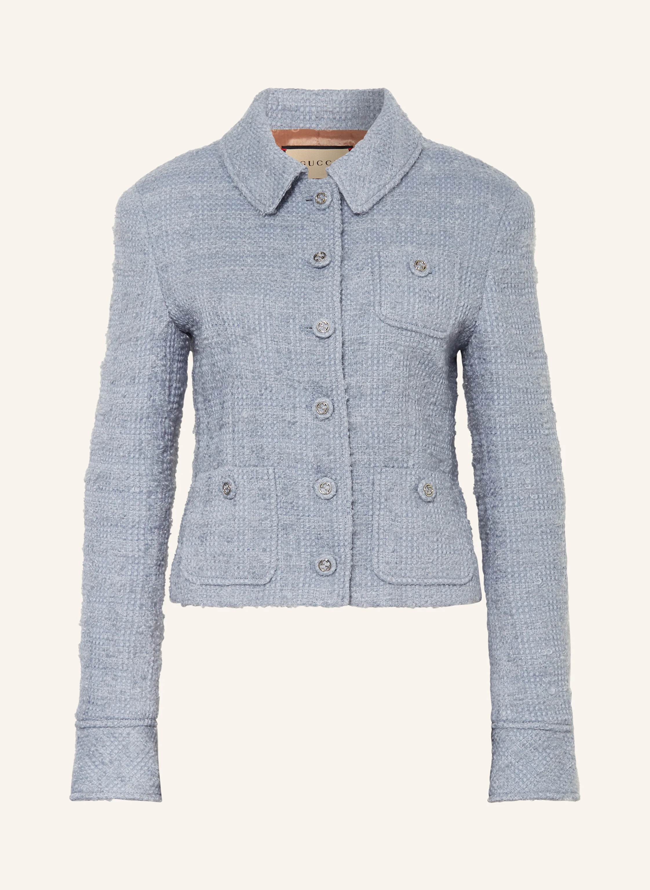 GUCCI Kastenjacke aus Bouclé in blau