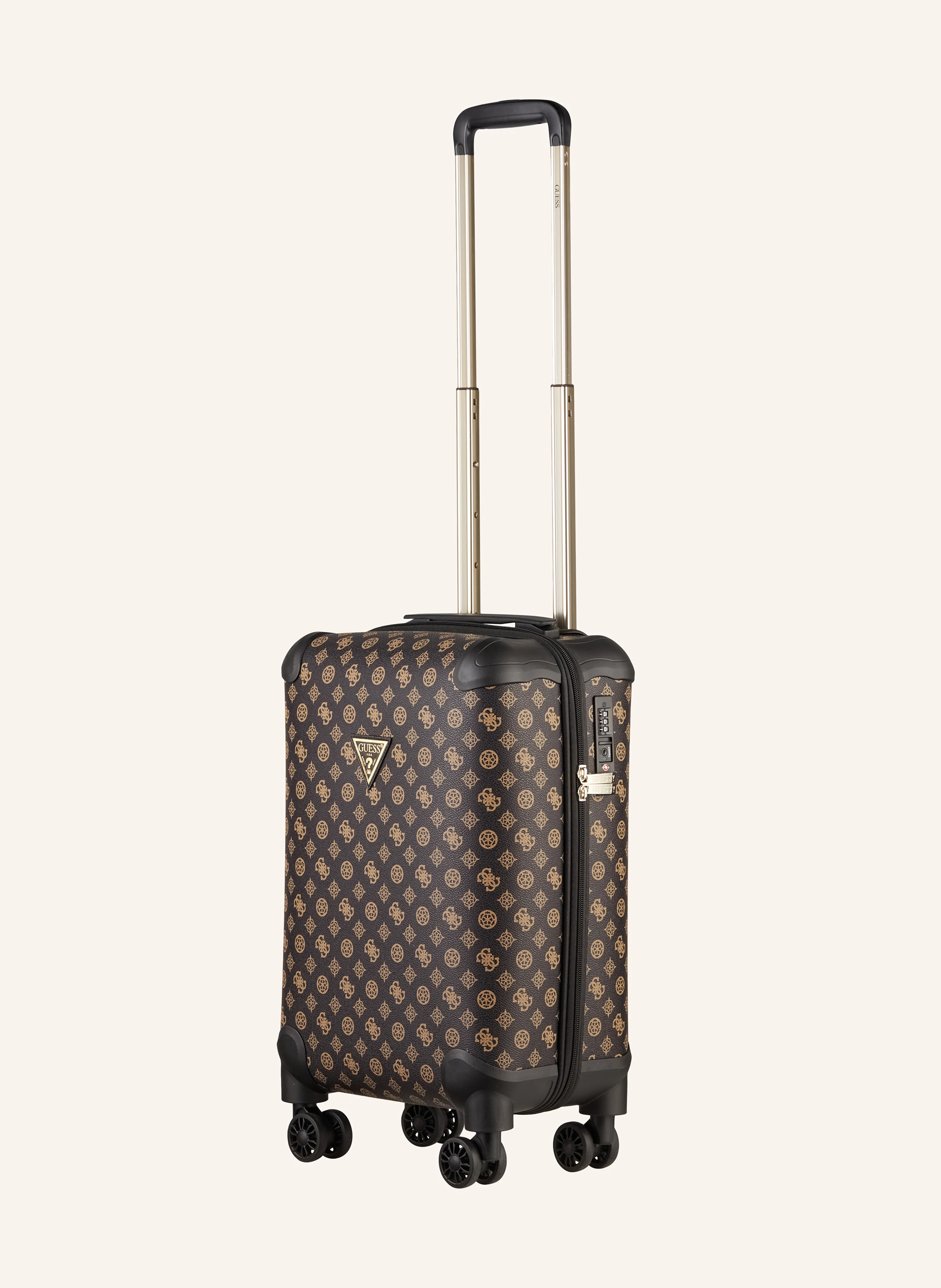 GUESS Wheeled luggage WILDER: DARK BROWN / LIGHT BROWN