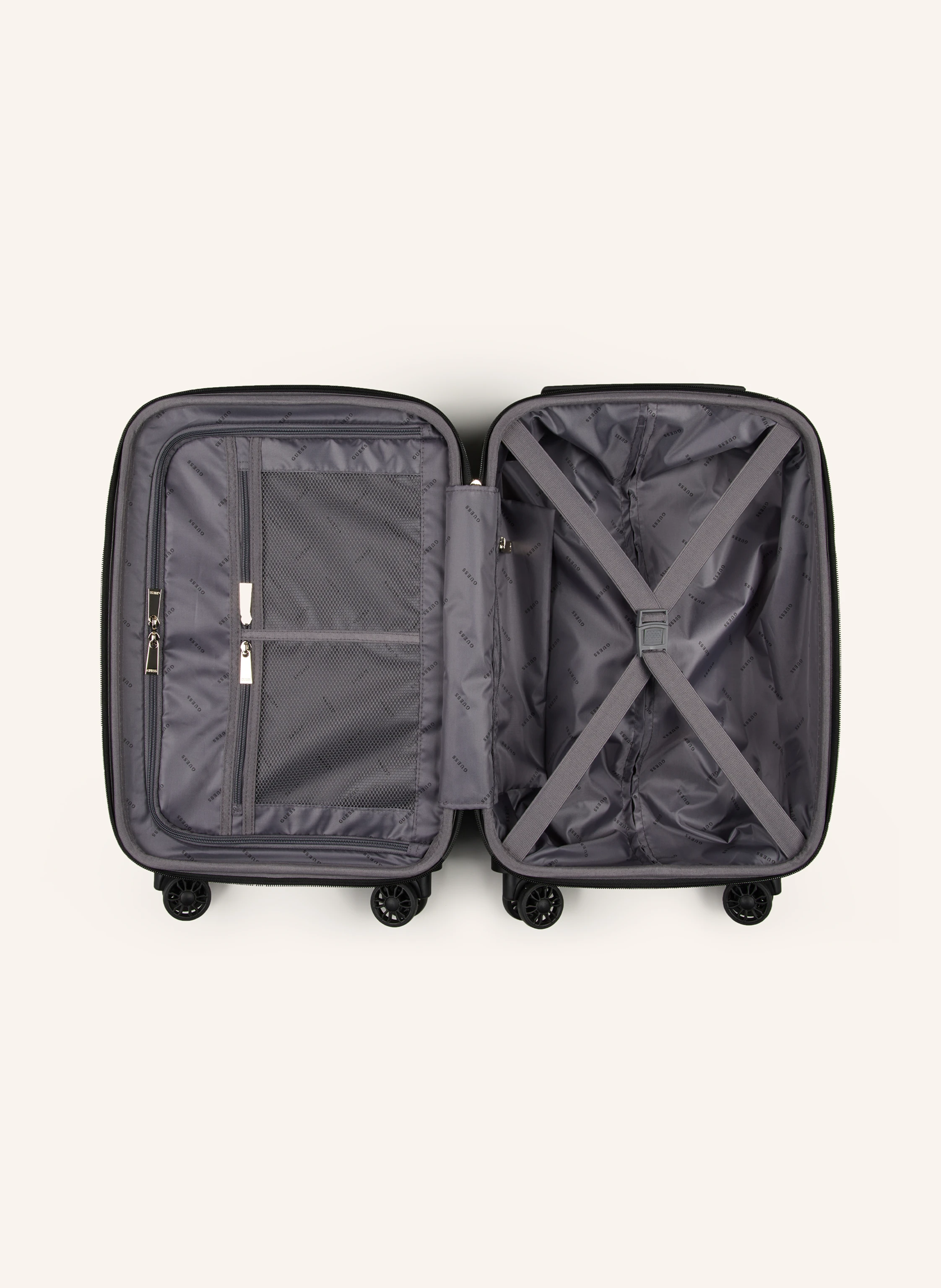 GUESS Wheeled luggage WILDER: DARK BROWN / LIGHT BROWN