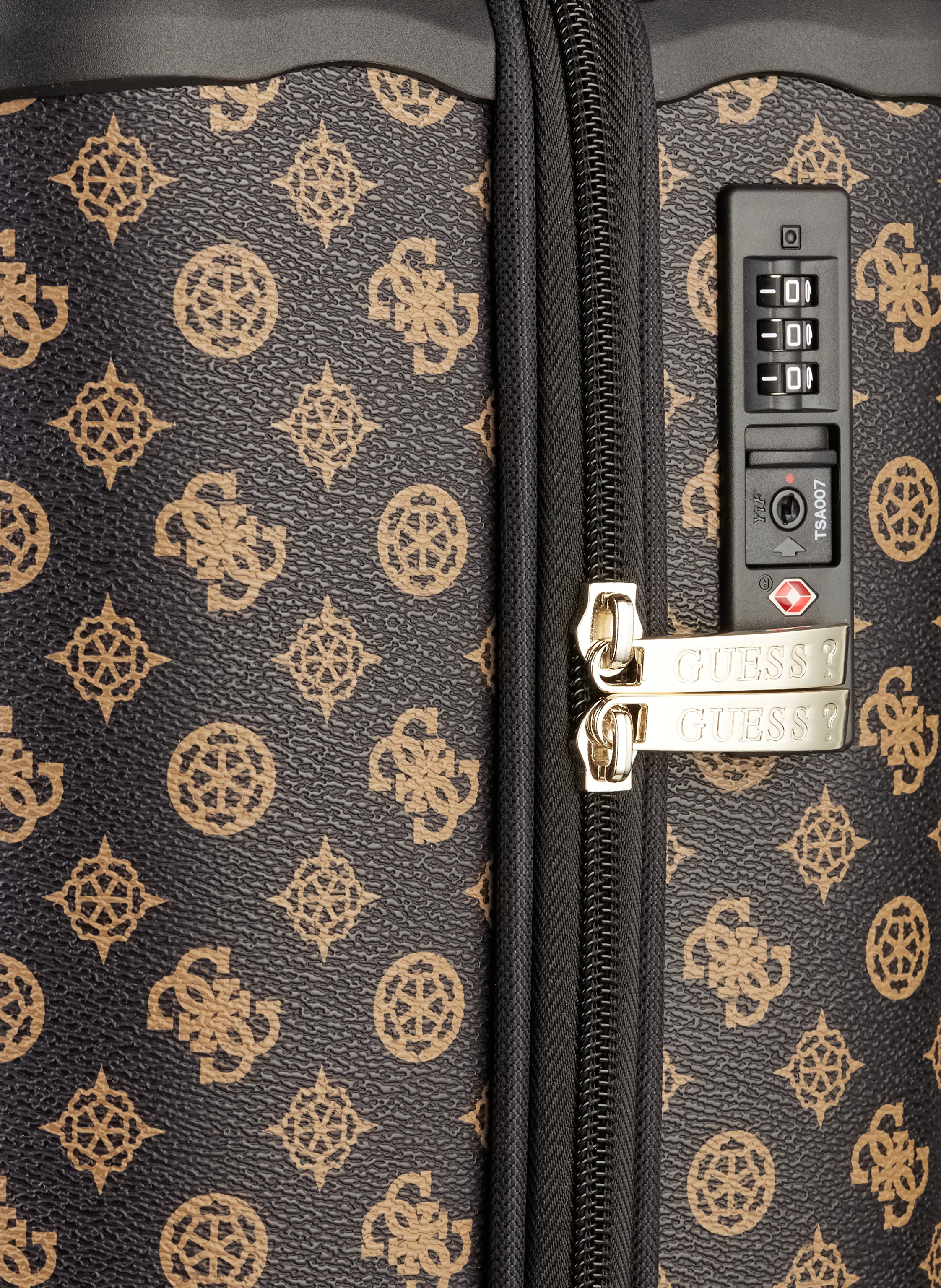 GUESS Wheeled luggage WILDER: DARK BROWN / LIGHT BROWN