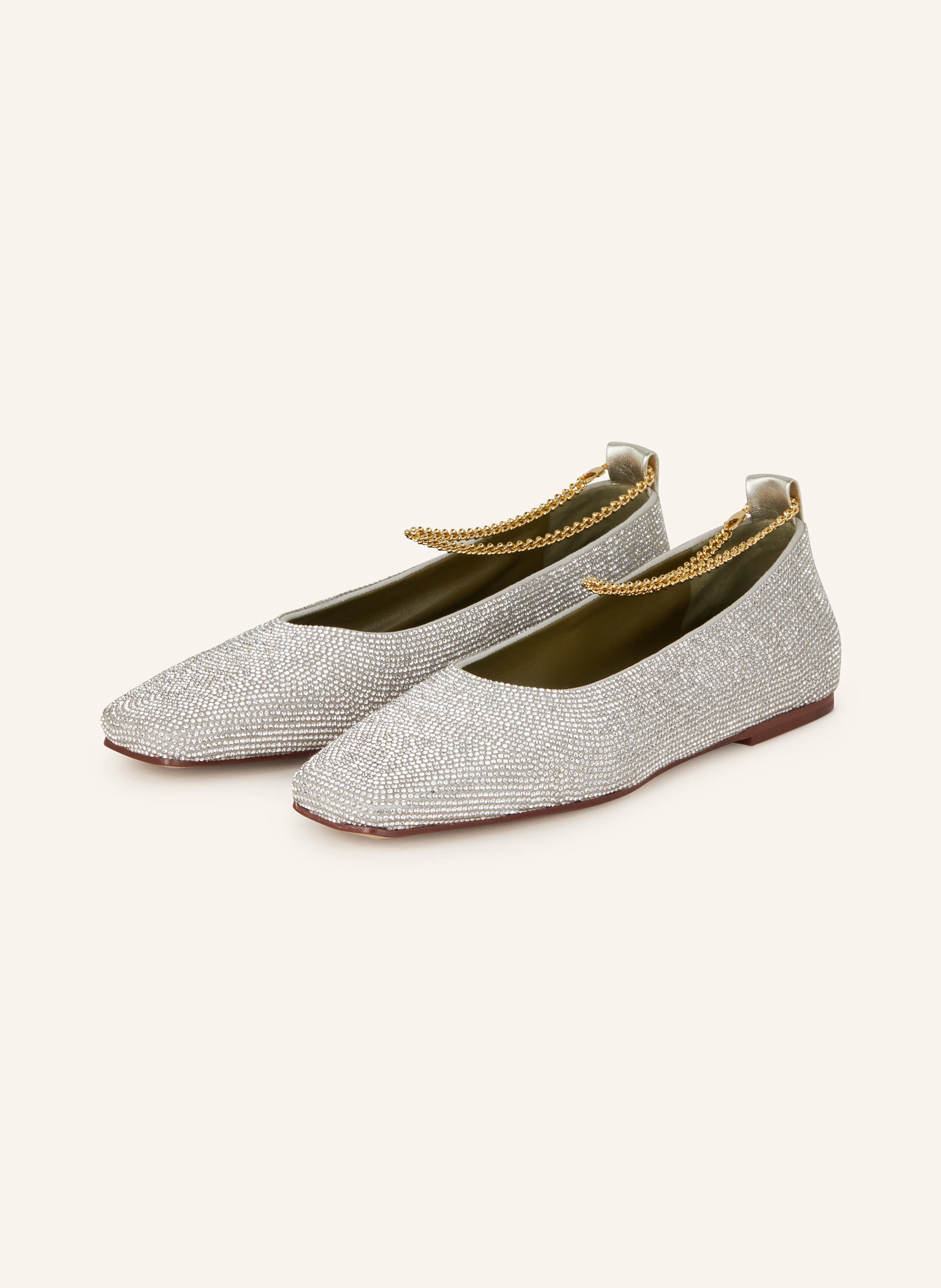 MARIA LUCA Ballet flats AUGUSTA with decorative gems in silver