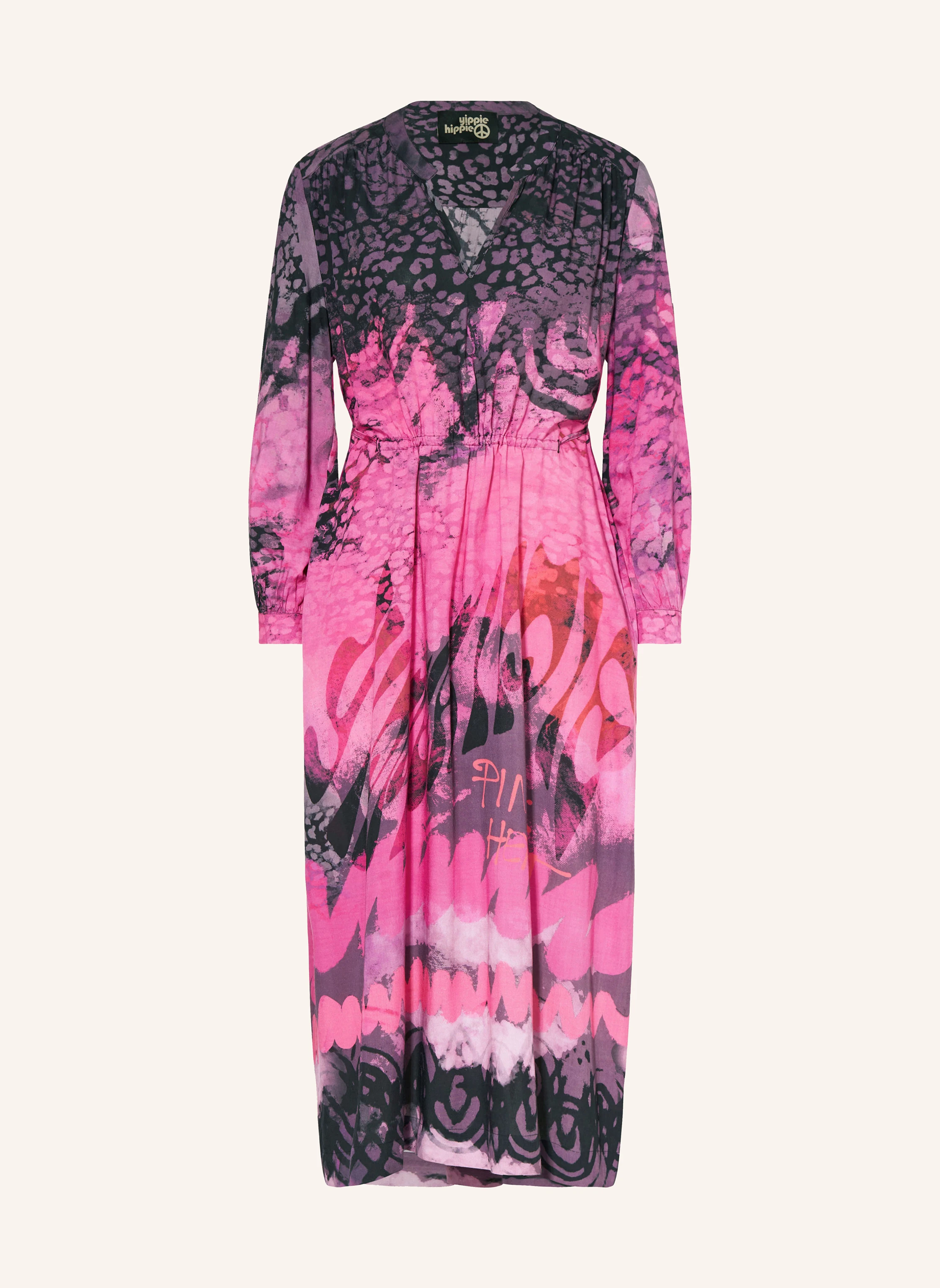 yippie hippie Dress in pink/ dark purple/ black