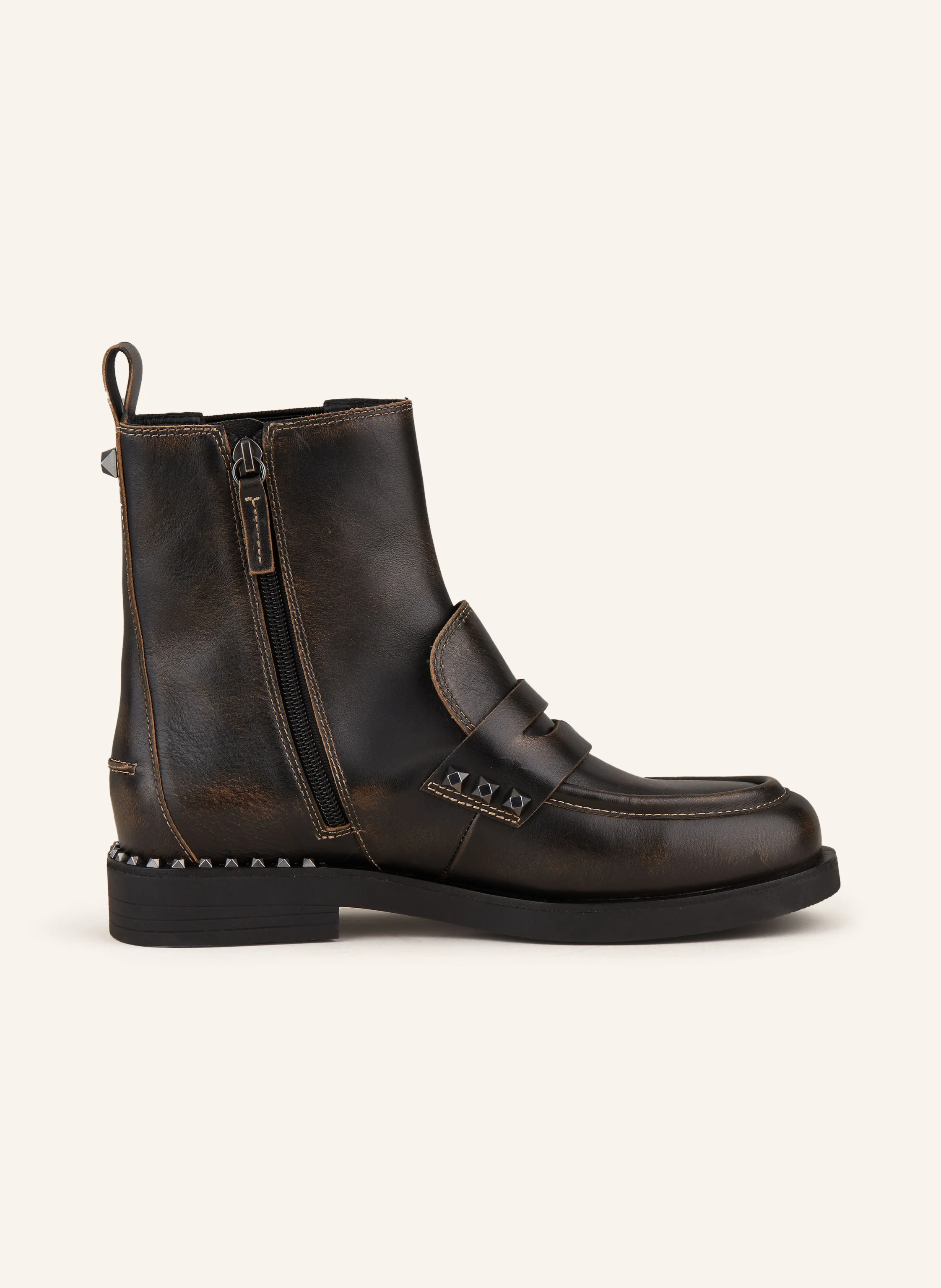 ash Chelsea-Boots WINGS mit Nieten in dunkelbraun