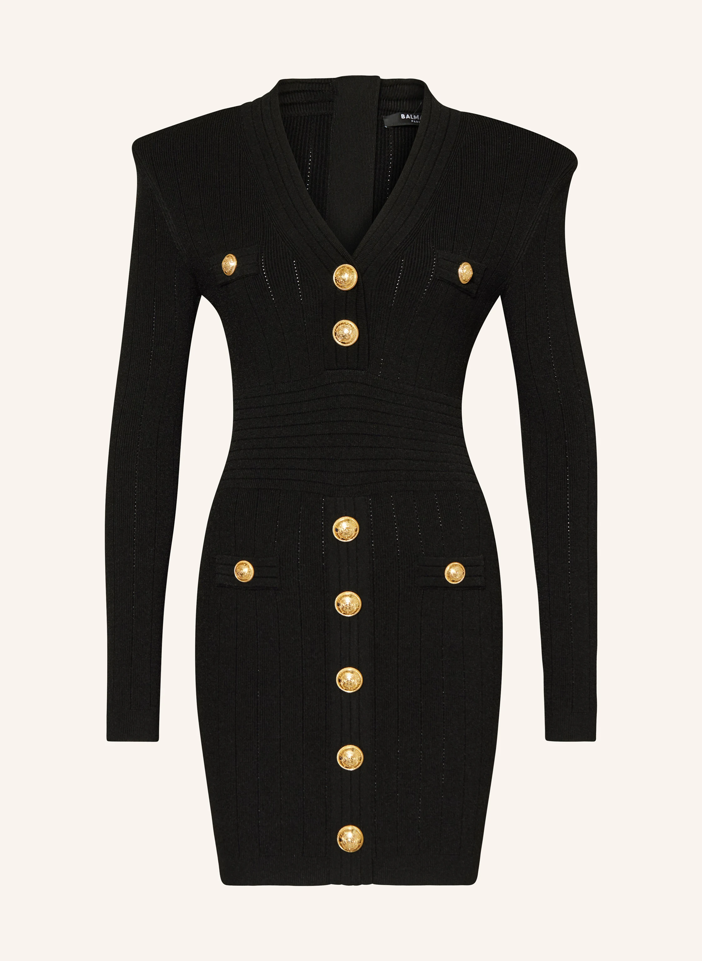 【BALMAIN】ボタン装飾ニットドレス(送料込み) BALMAIN Knit dress in black