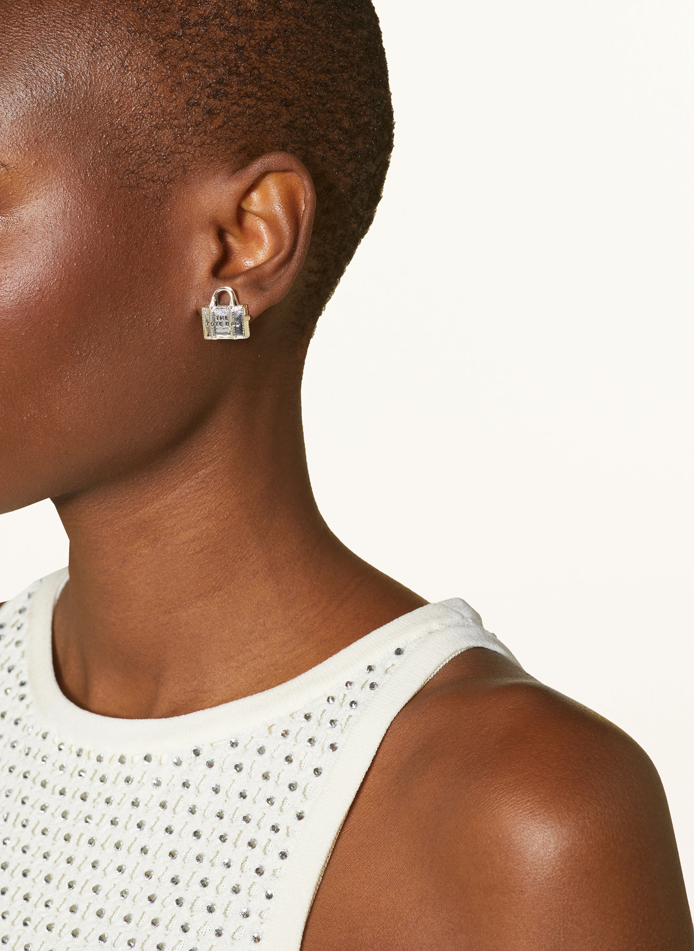 MARC JACOBS Earrings THE TOTE BAG STUDS in silver