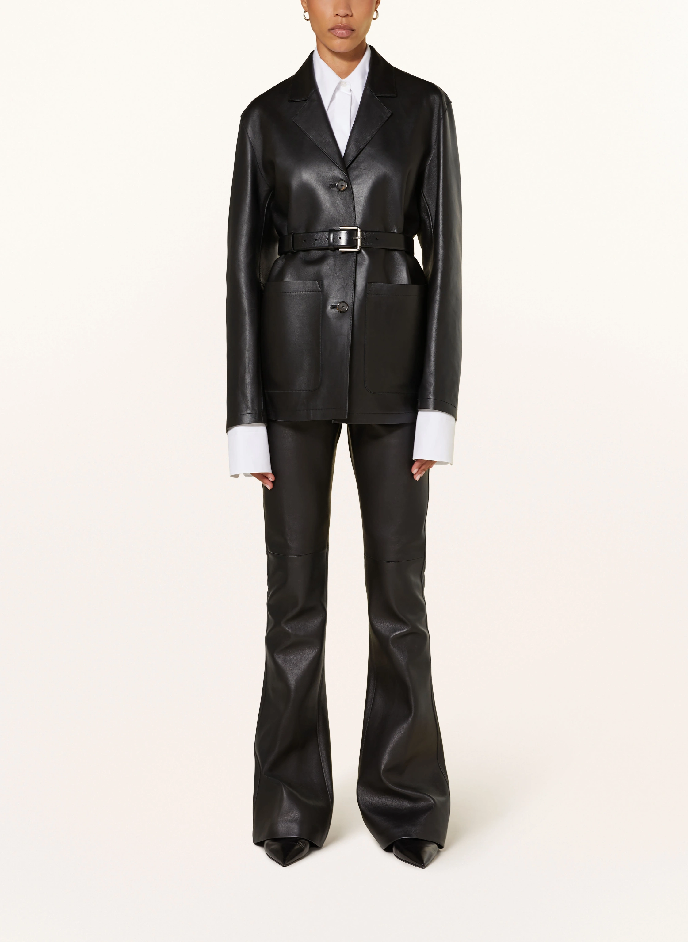 SPORTMAX Lederhose CANOA in schwarz