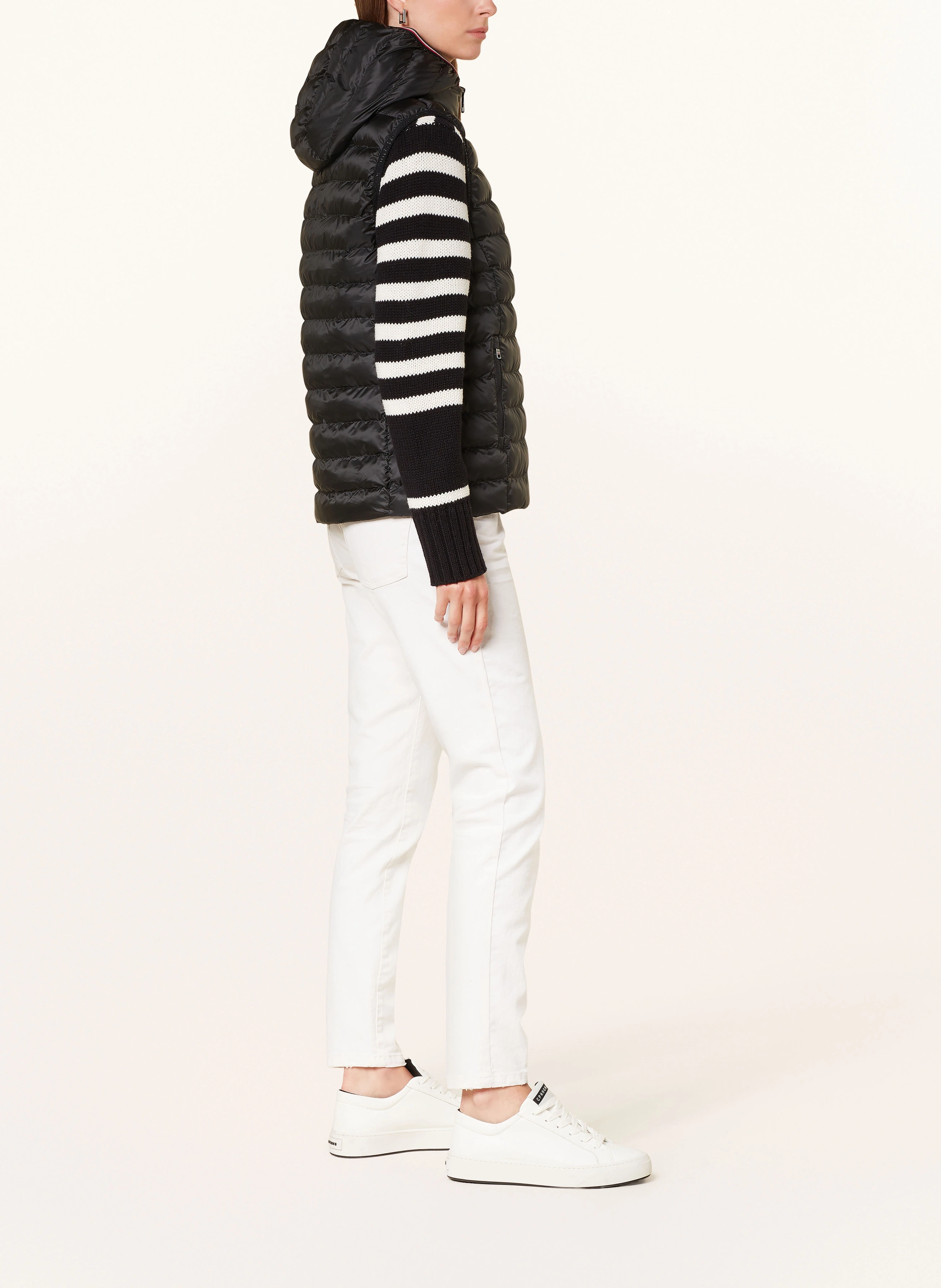 TOMMY HILFIGER Quilted vest with removable hood: BLACK