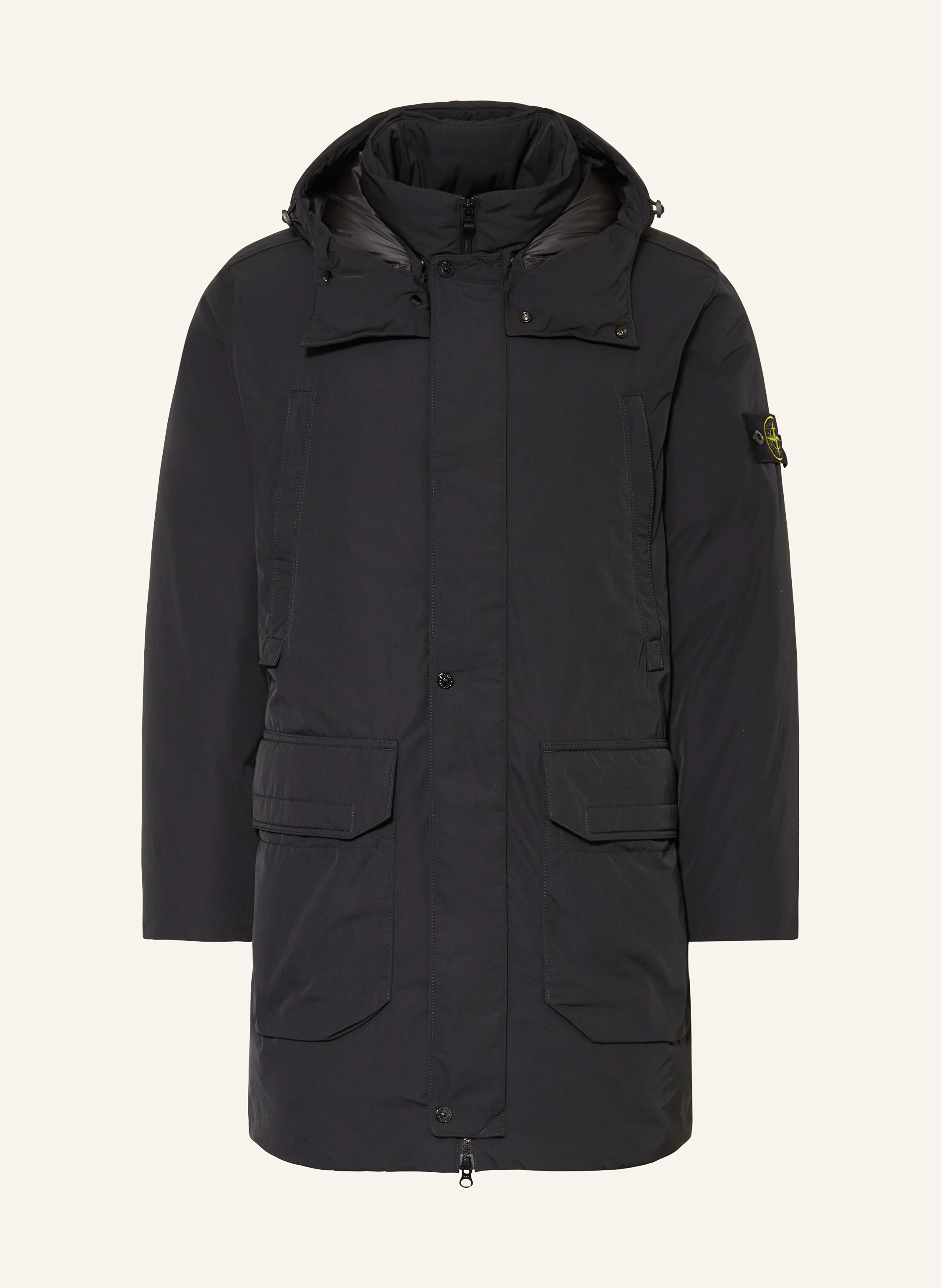 STONE ISLAND Down parka in black