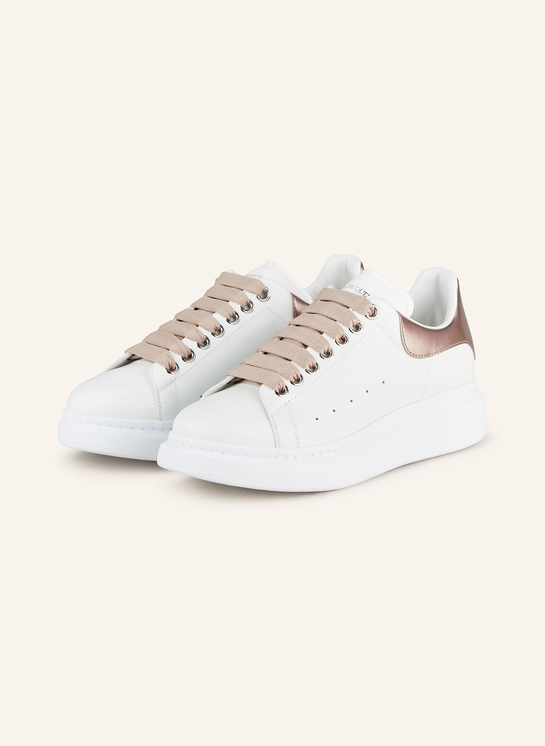McQUEEN Sneakers in white/ rose gold