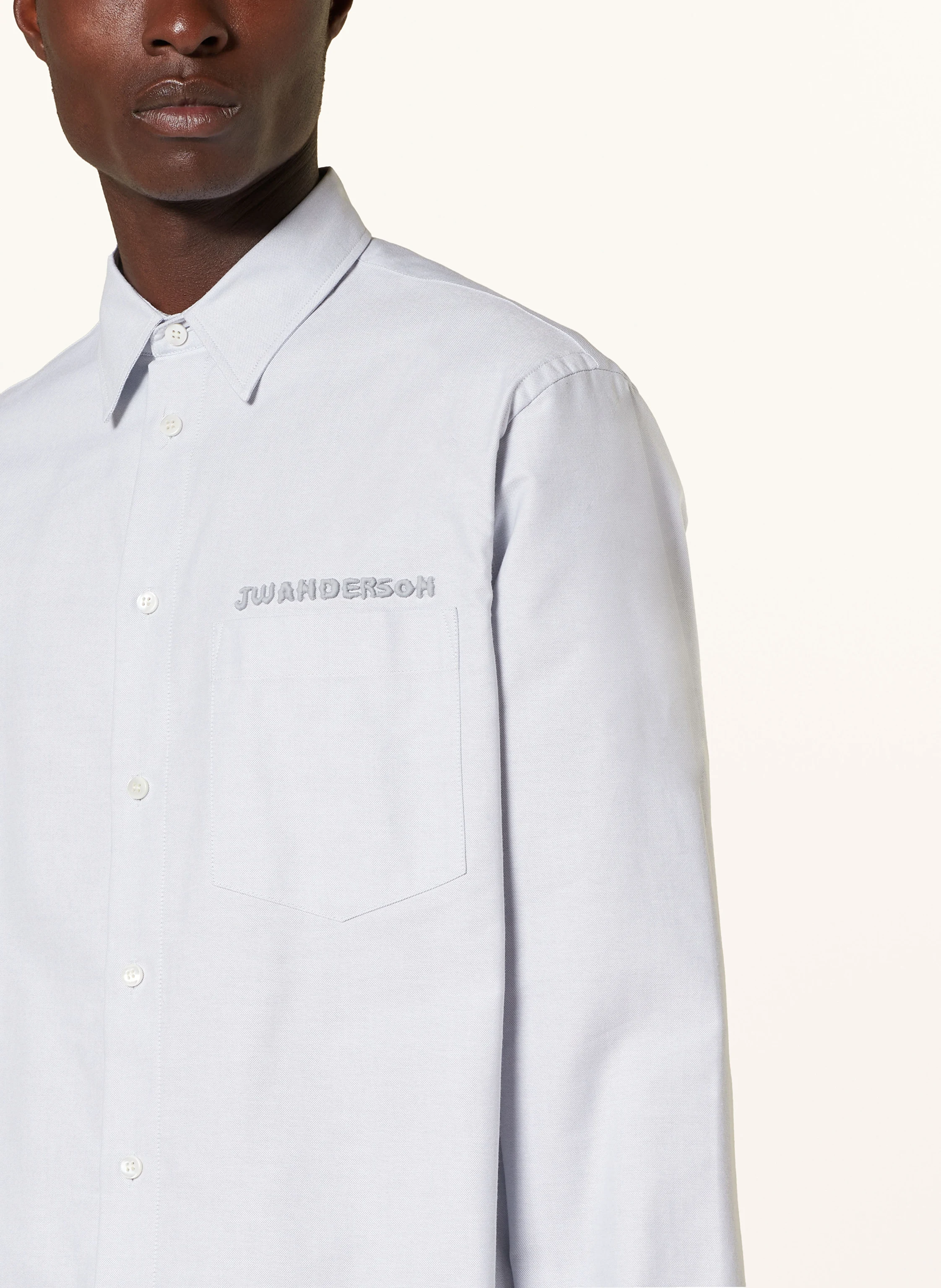 JW ANDERSON Oxford shirt comfort fit in blue gray
