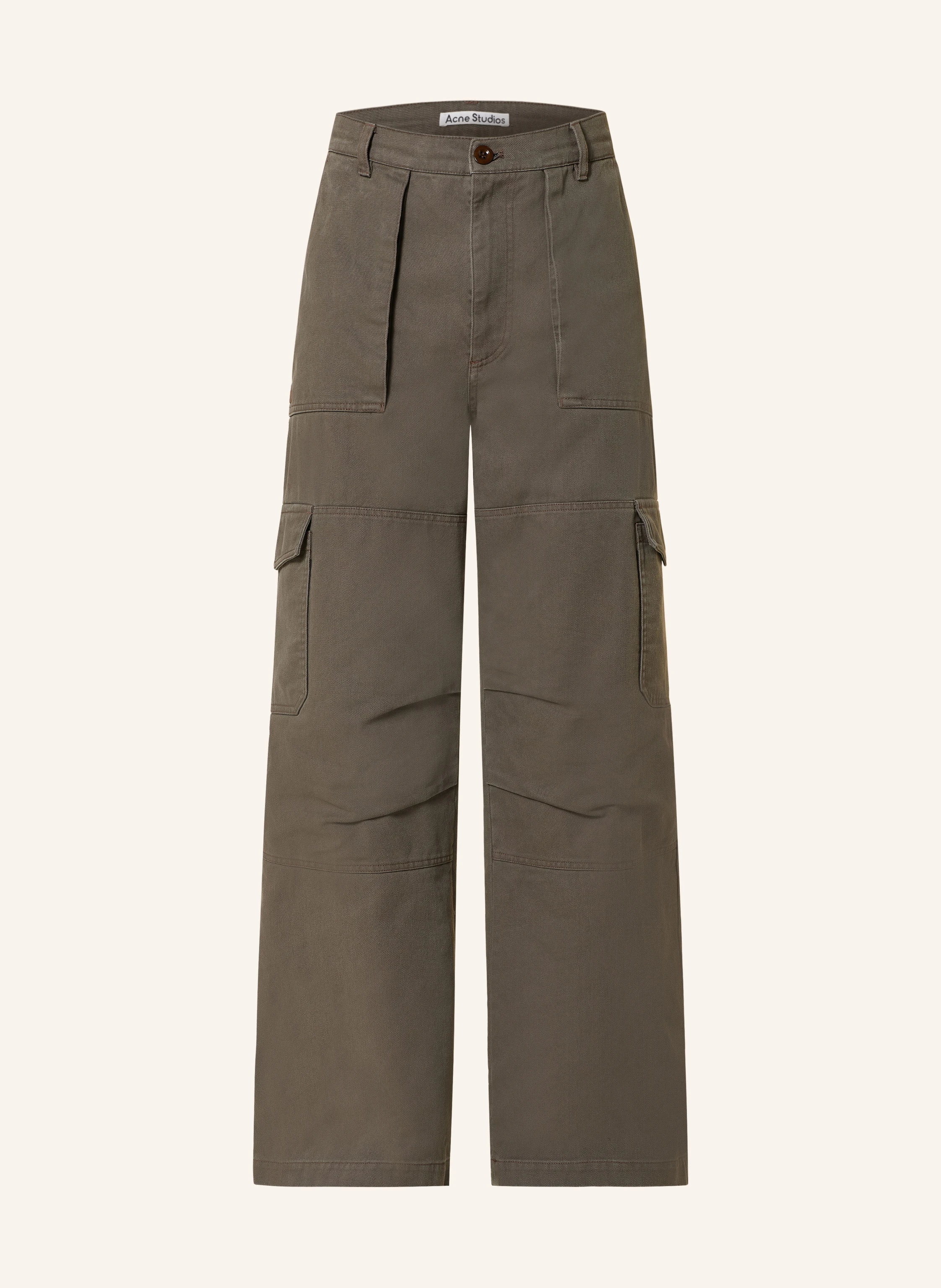 【奇抜なデザイン♪】Acne Studios Taupe Lyocell Cargo Pants Acne Studios Cargo pants loose fit in khaki