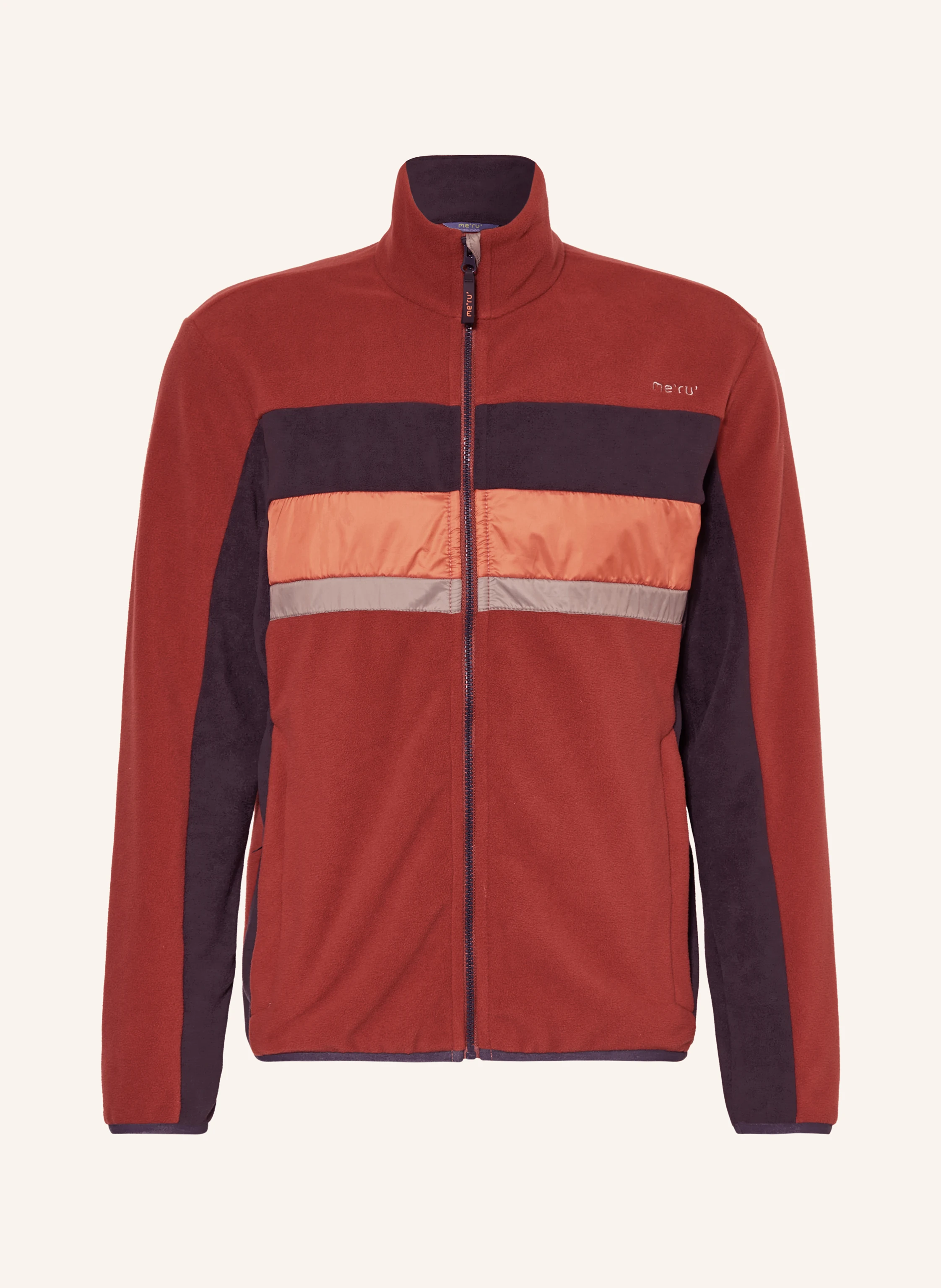 me°ru' Fleecejacke HEREFORD in dunkelrot/ dunkelorange/ dunkelblau