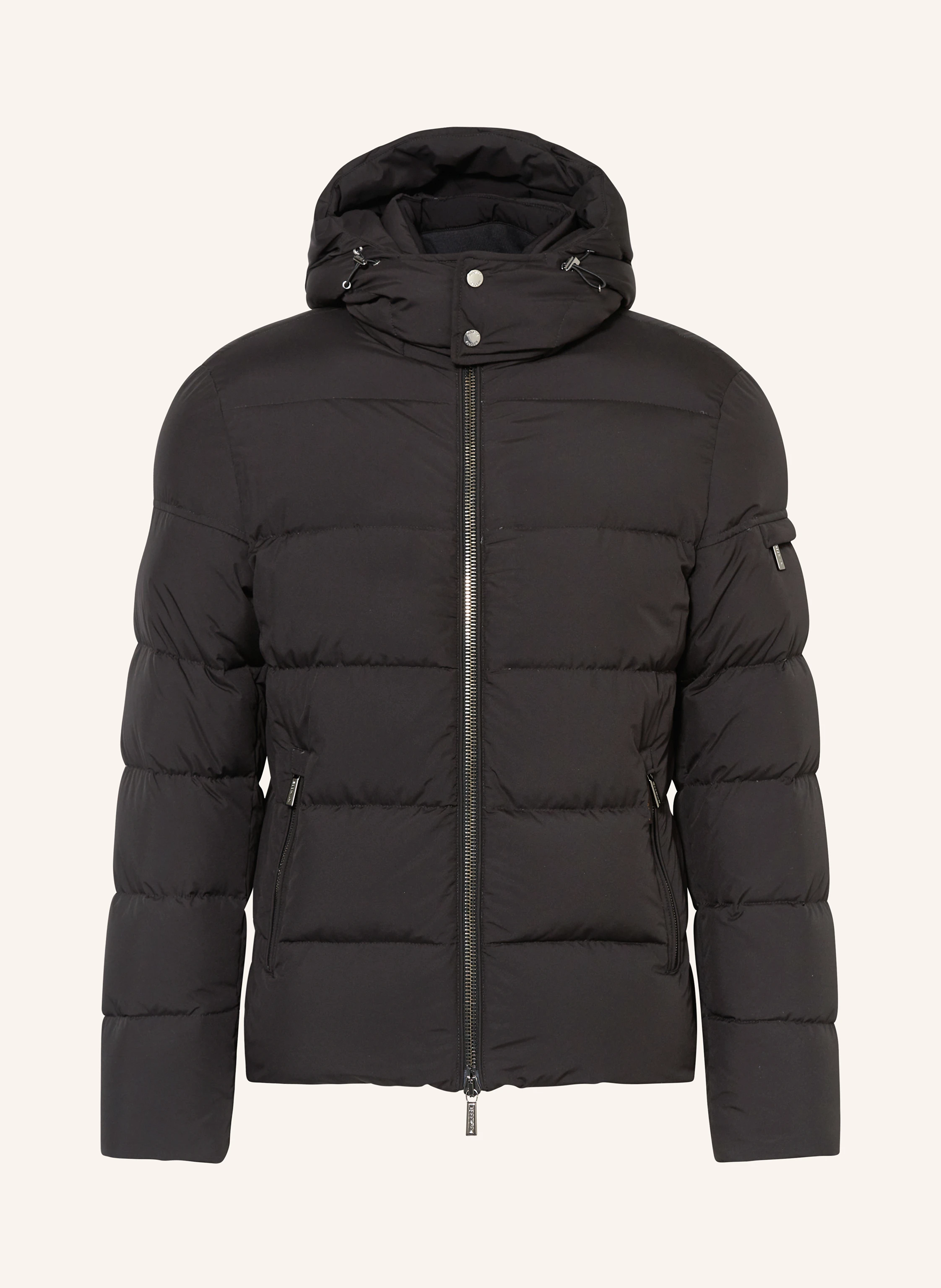 MOORER Down jacket BRETT-SKT with removable hood in black